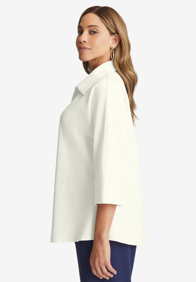 Knit Crepe Trapeze Tunic, , alternate image number null