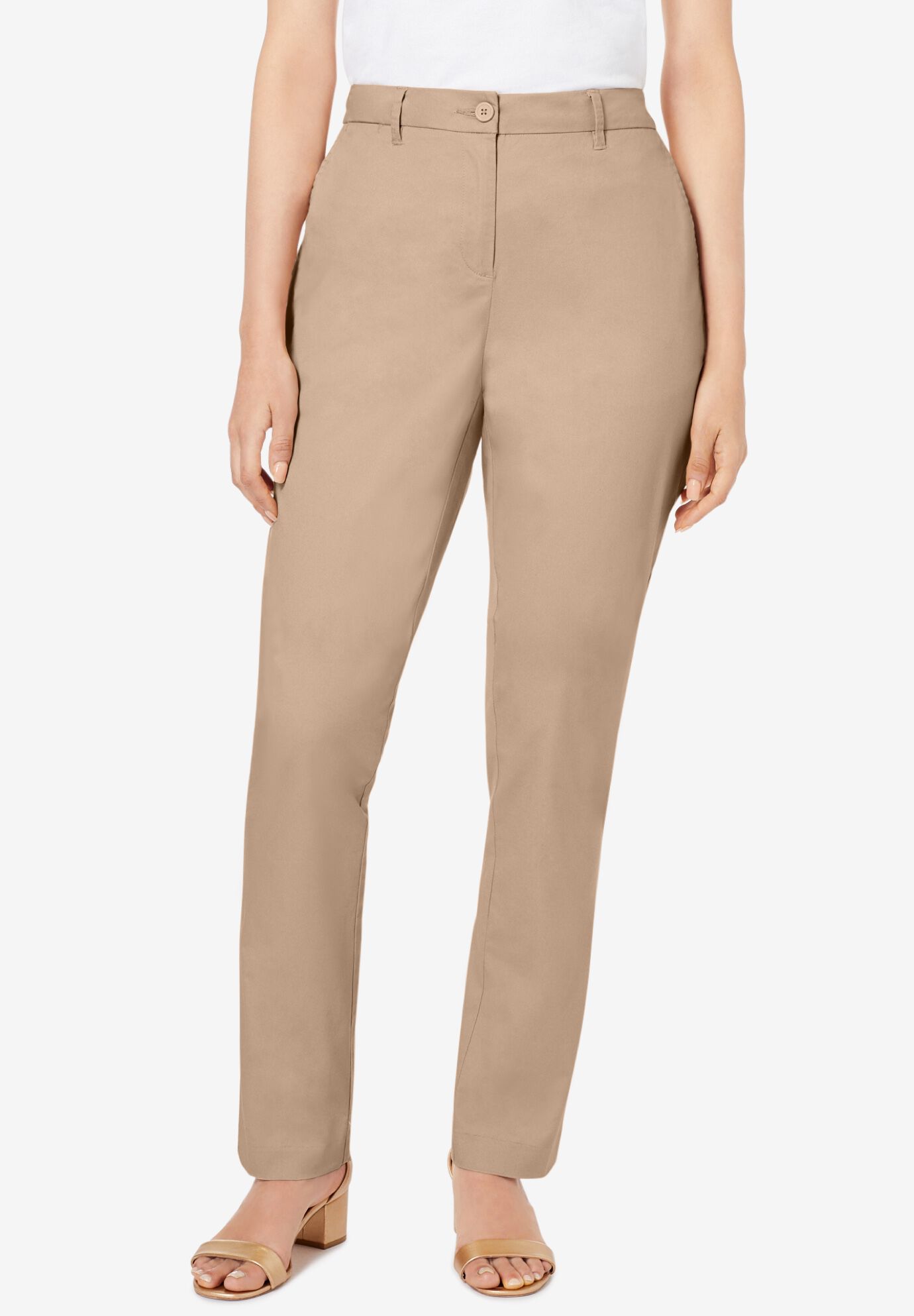 Stretch Cotton Chino Straight-Leg Pant