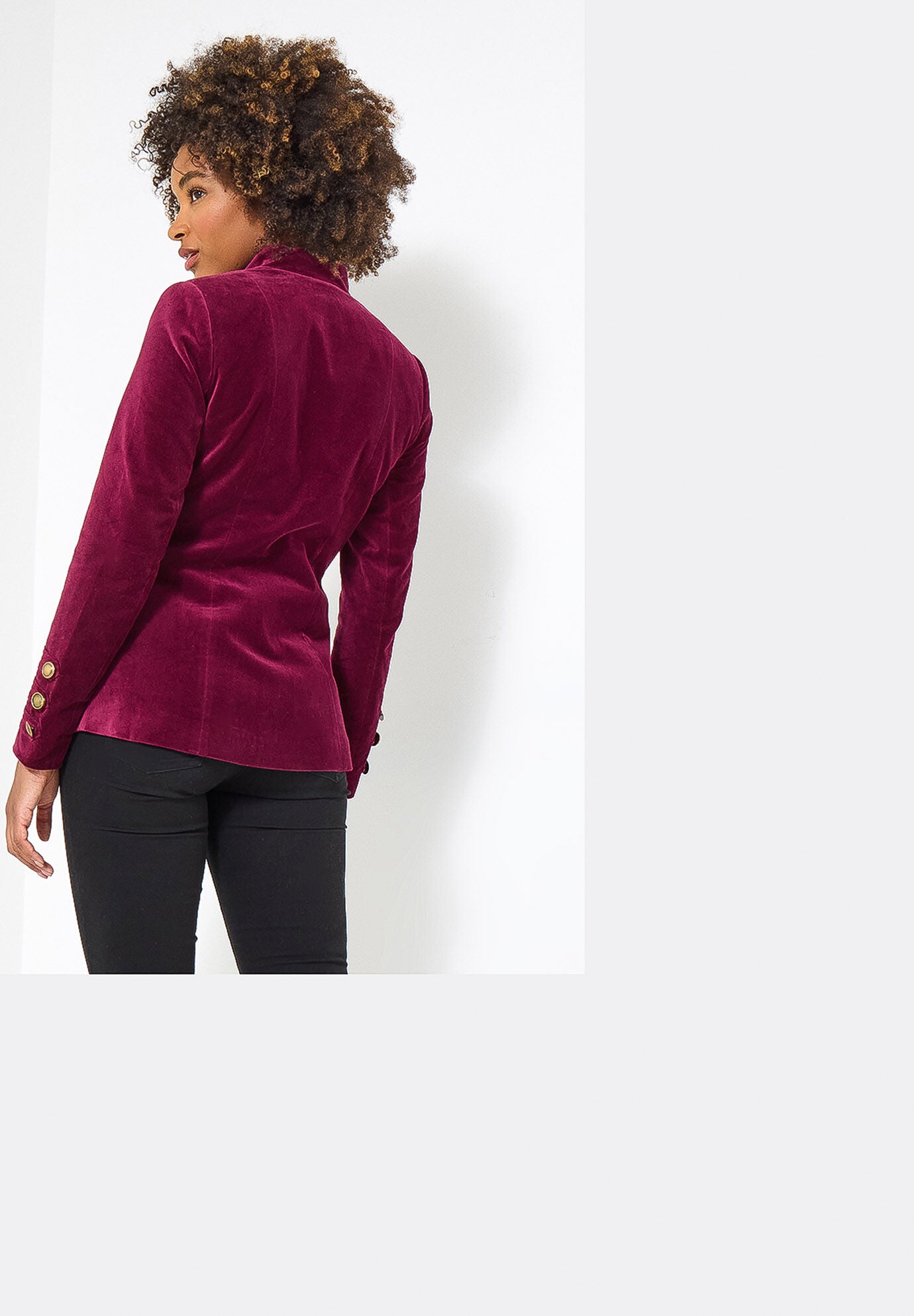 Faux Suede Military Jacket, MERLOT, alternate image number 3