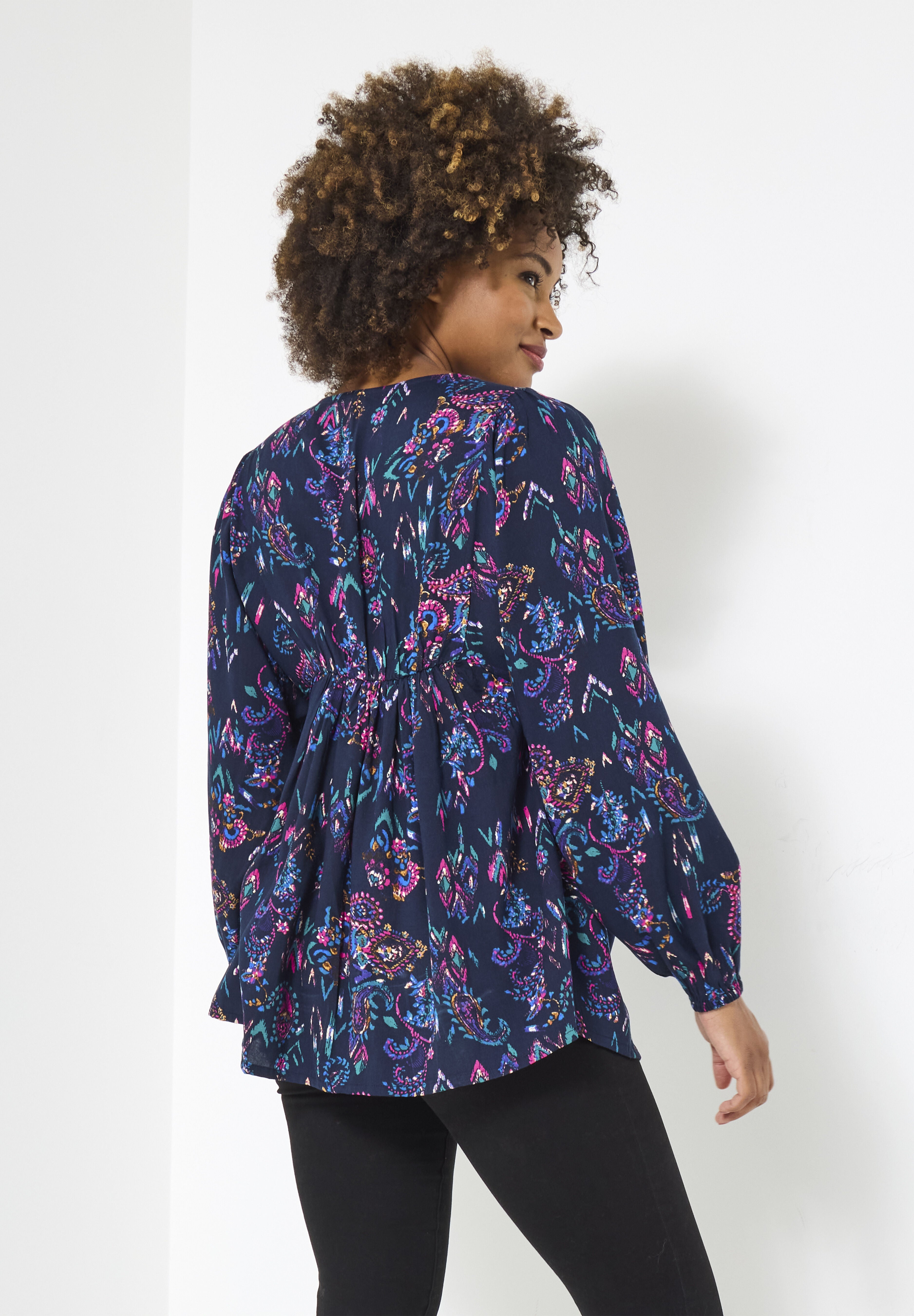 Boho Embroidered Blouse, BOHO MIXED PAISLEY, alternate image number 2