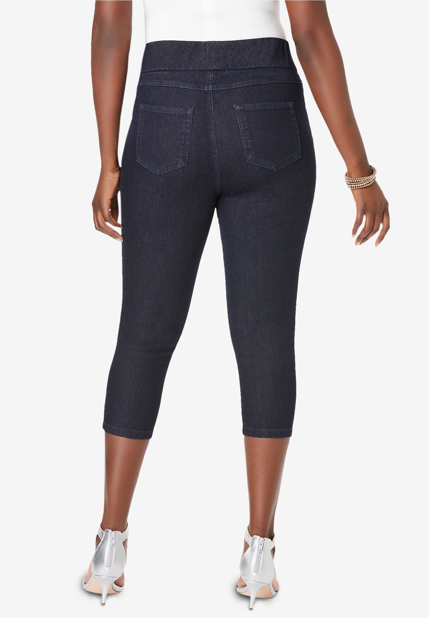 Stretch denim capris hotsell