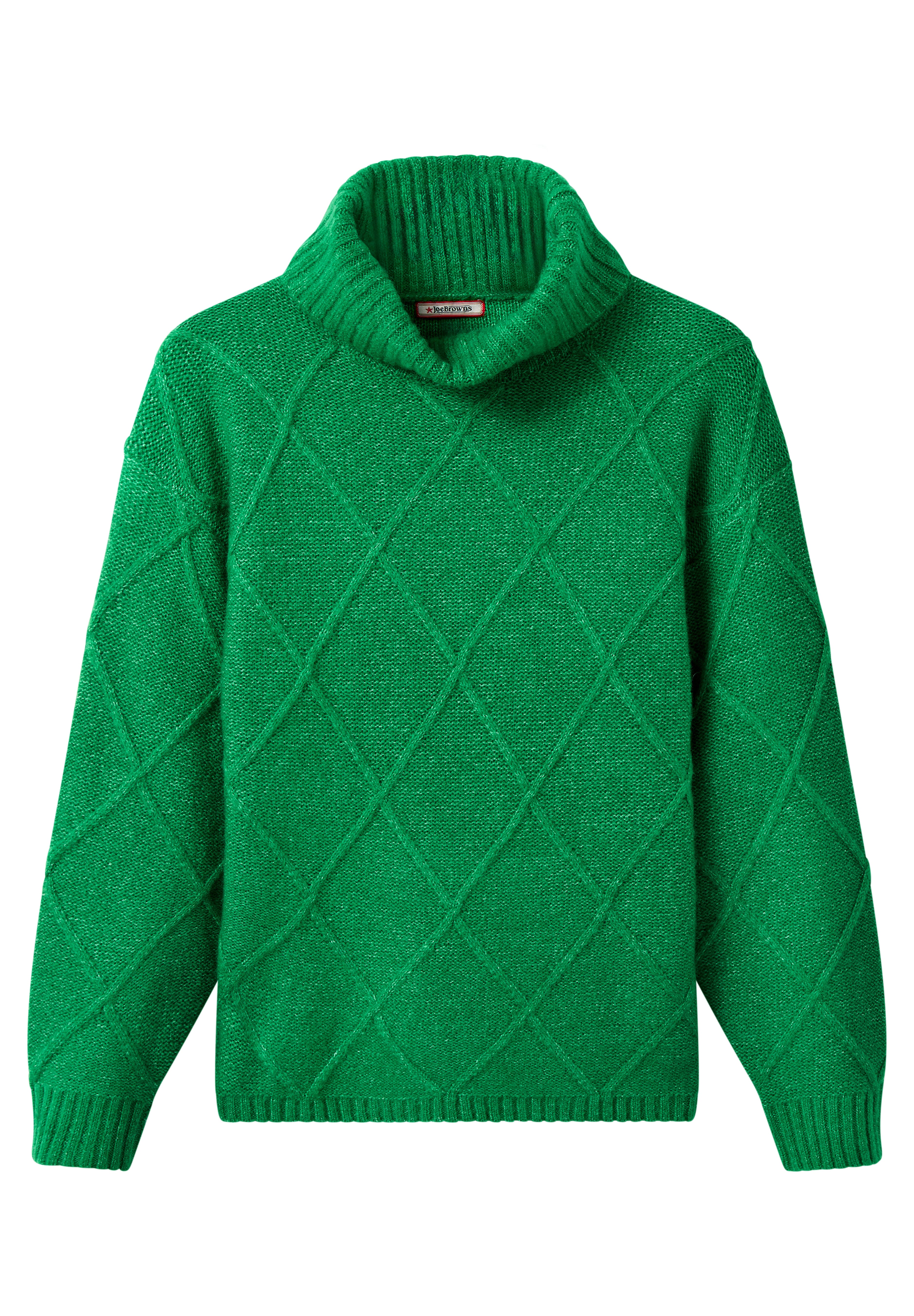 Cable Turtleneck, KELLY GREEN, alternate image number 4