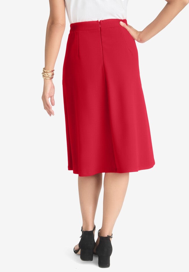 Knit Crepe Midi Flare Skirt, , on-hover image number null