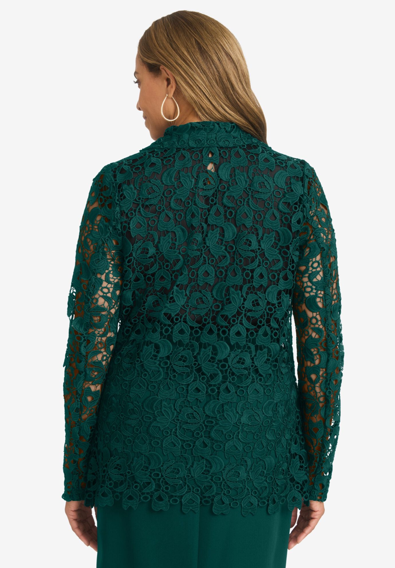 Lace Blazer, EMERALD GREEN, on-hover image number 1