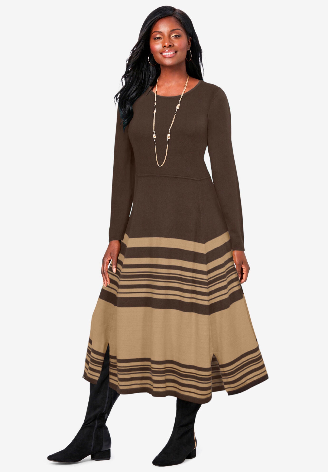 Fit and Flare Sweater Dress Avenue