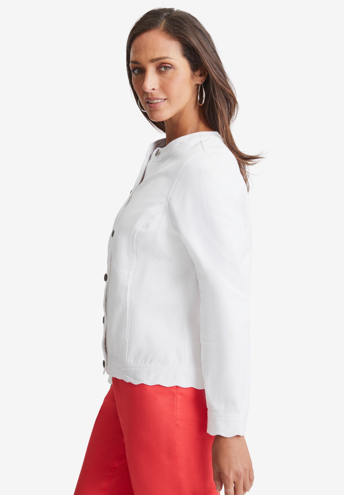 Scalloped Denim Jacket, , alternate image number 3