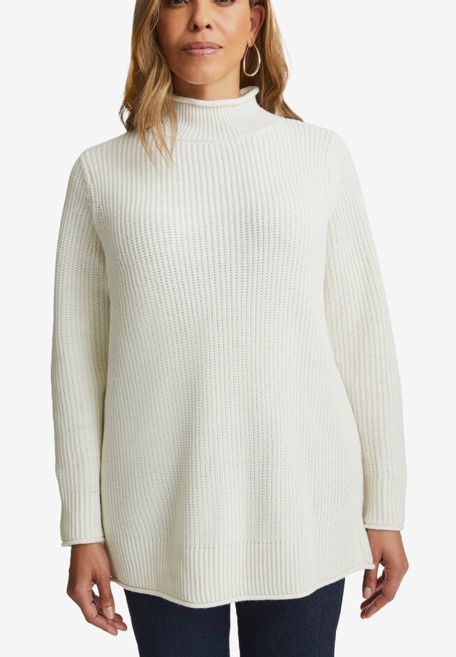 Rollneck Shaker Sweater, , alternate image number null