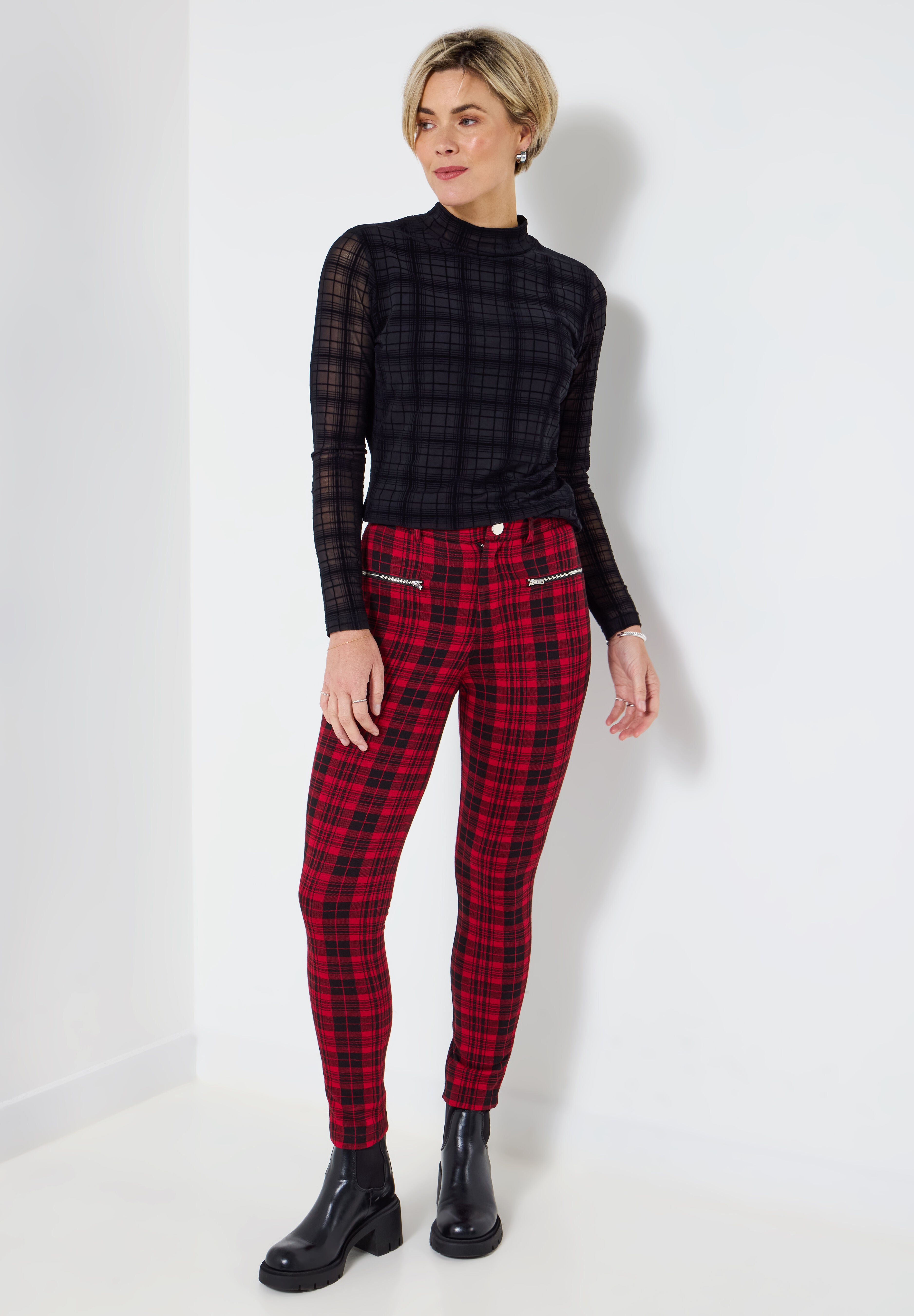 Plaid Legging, RED BOX PLAID, alternate image number 6