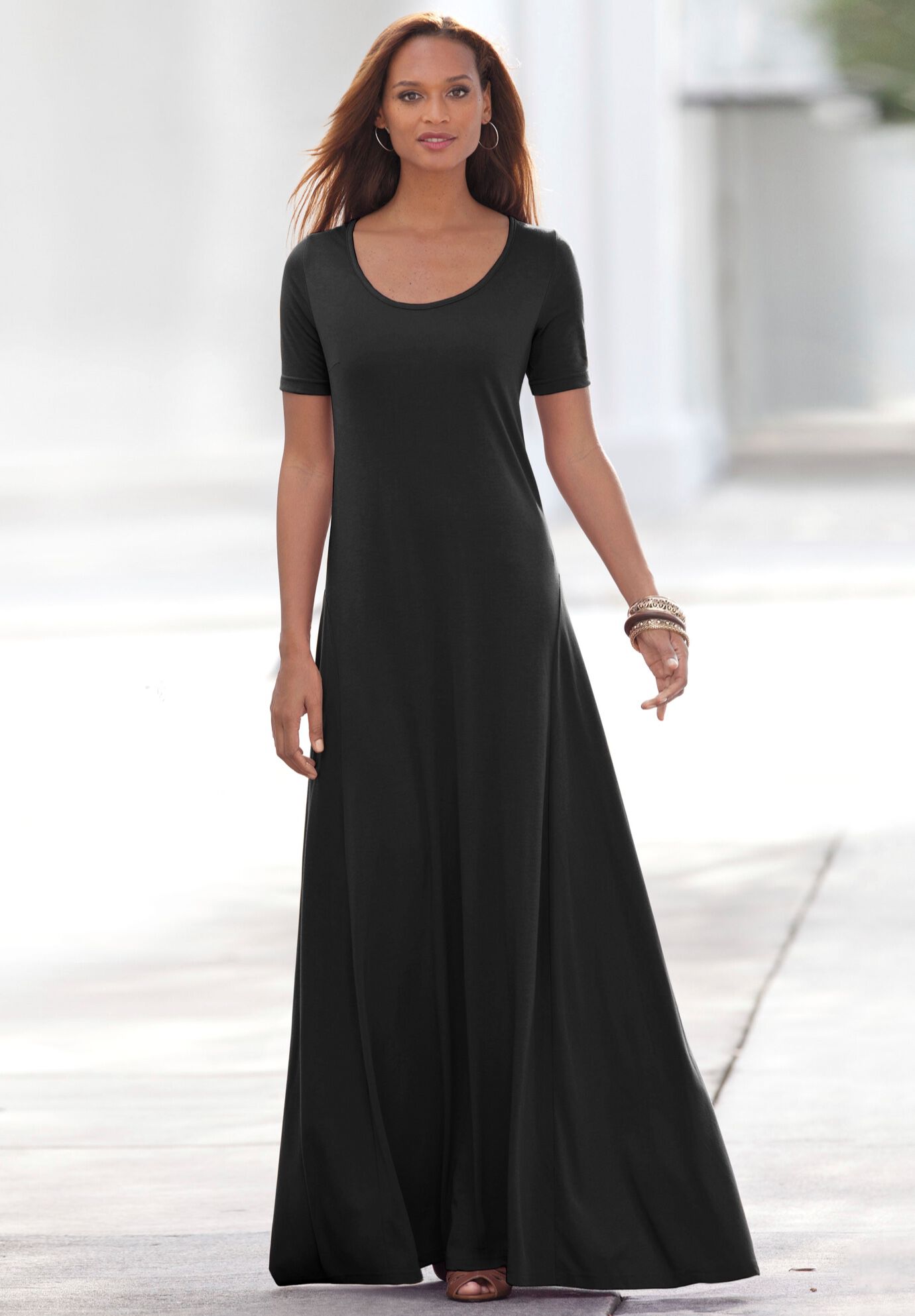 Stretch Cotton T Shirt Maxi Dress Avenue