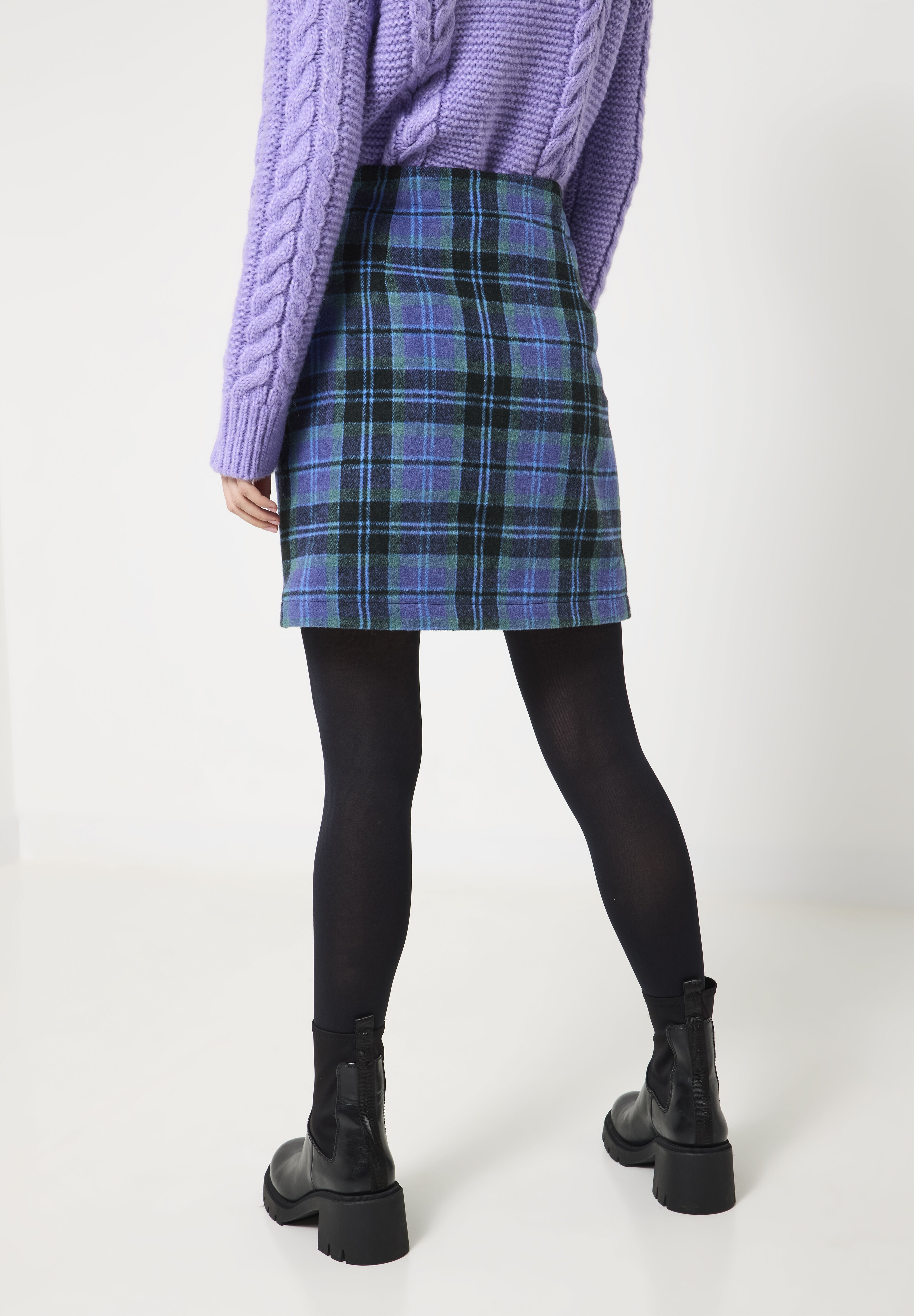 Mini Plaid Skirt, ELECTRIC MEGA PLAID, on-hover image number 1