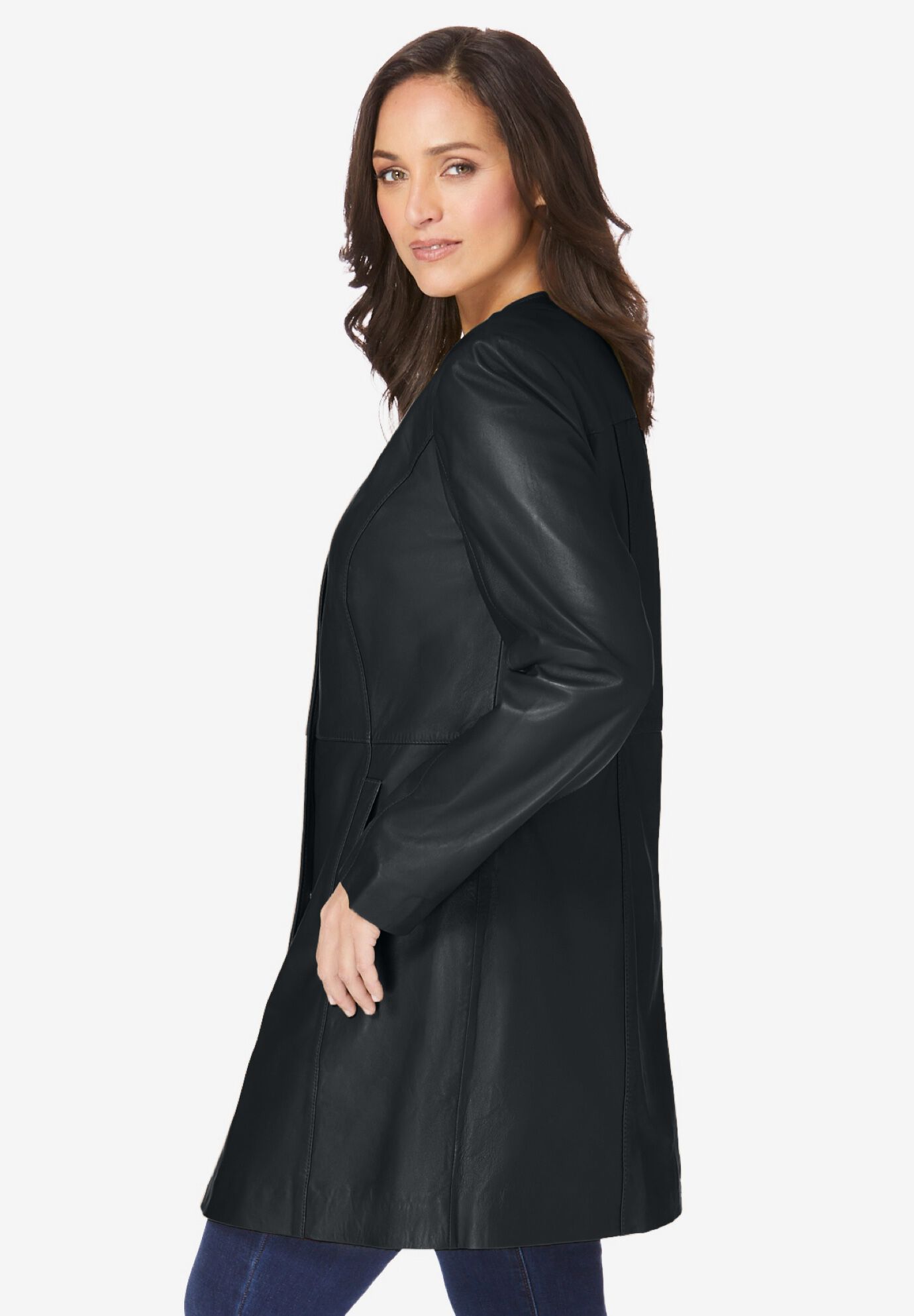 Three quarter leather jackets hot sale