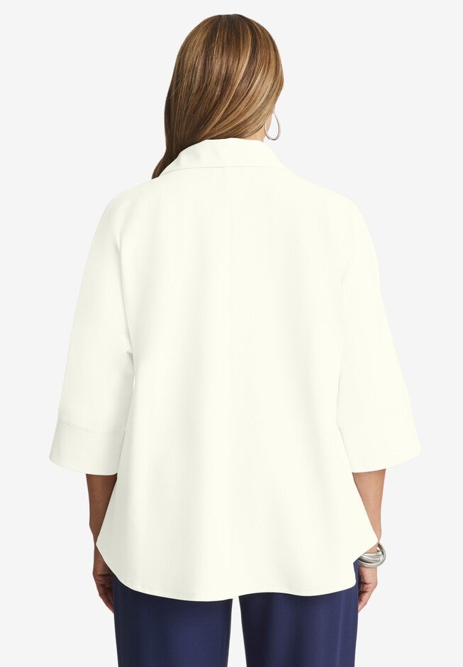 Knit Crepe Trapeze Tunic, , on-hover image number null