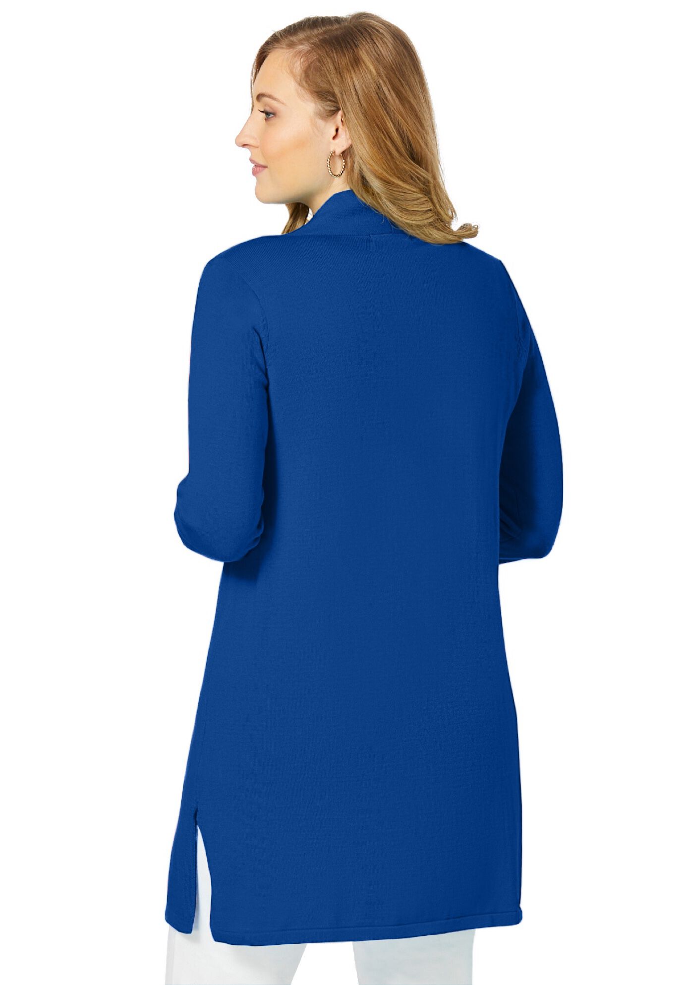 Fine Gauge Cardigan Topper, DARK SAPPHIRE, on-hover image number 1