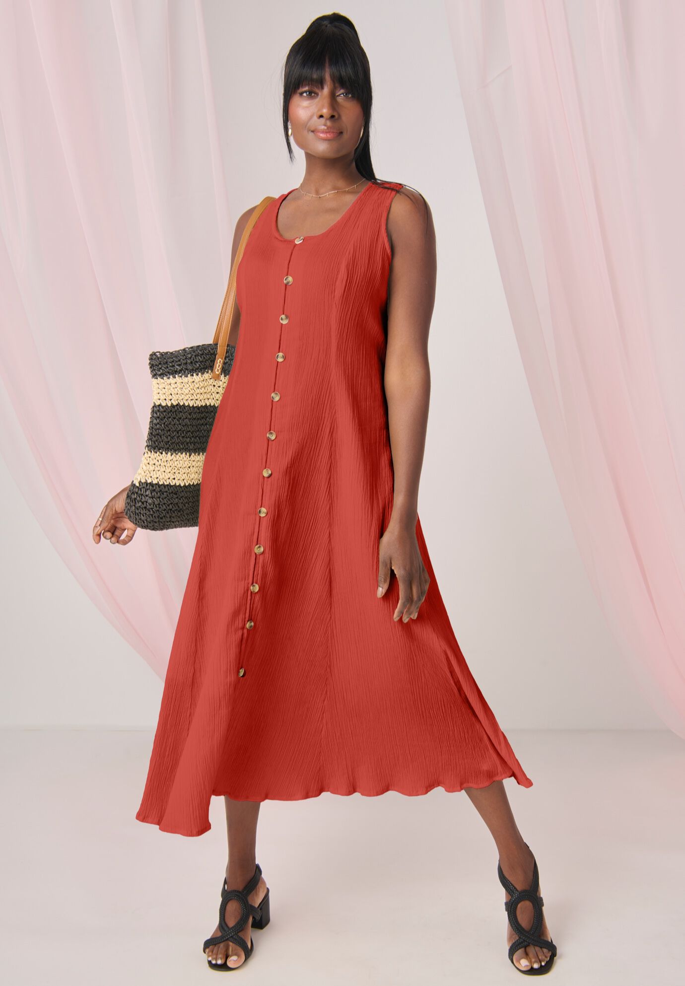 Button Down Gauze Dress