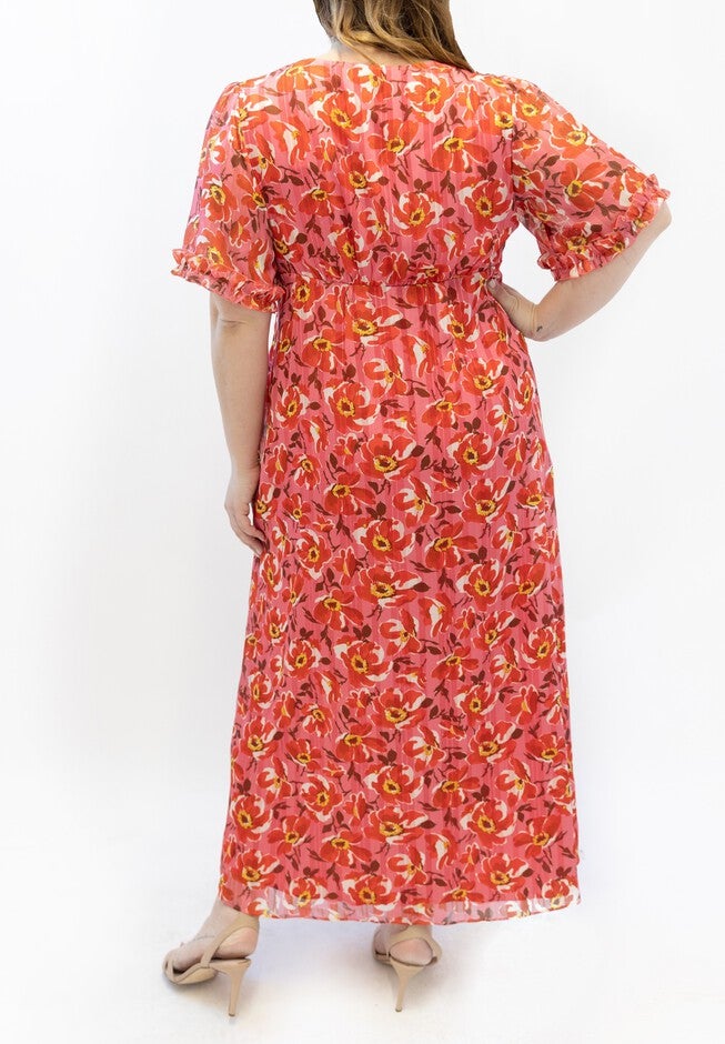 Flutter Sleeve Maxi Dress, PINK, on-hover image number null