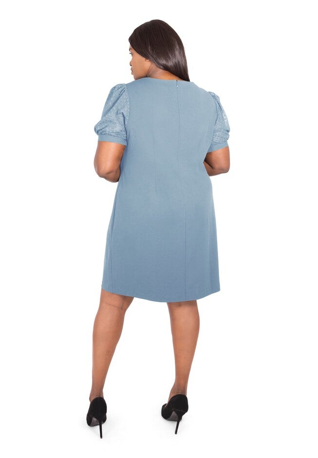 Swiss Dot Dress, POWDER BLUE, on-hover image number 1