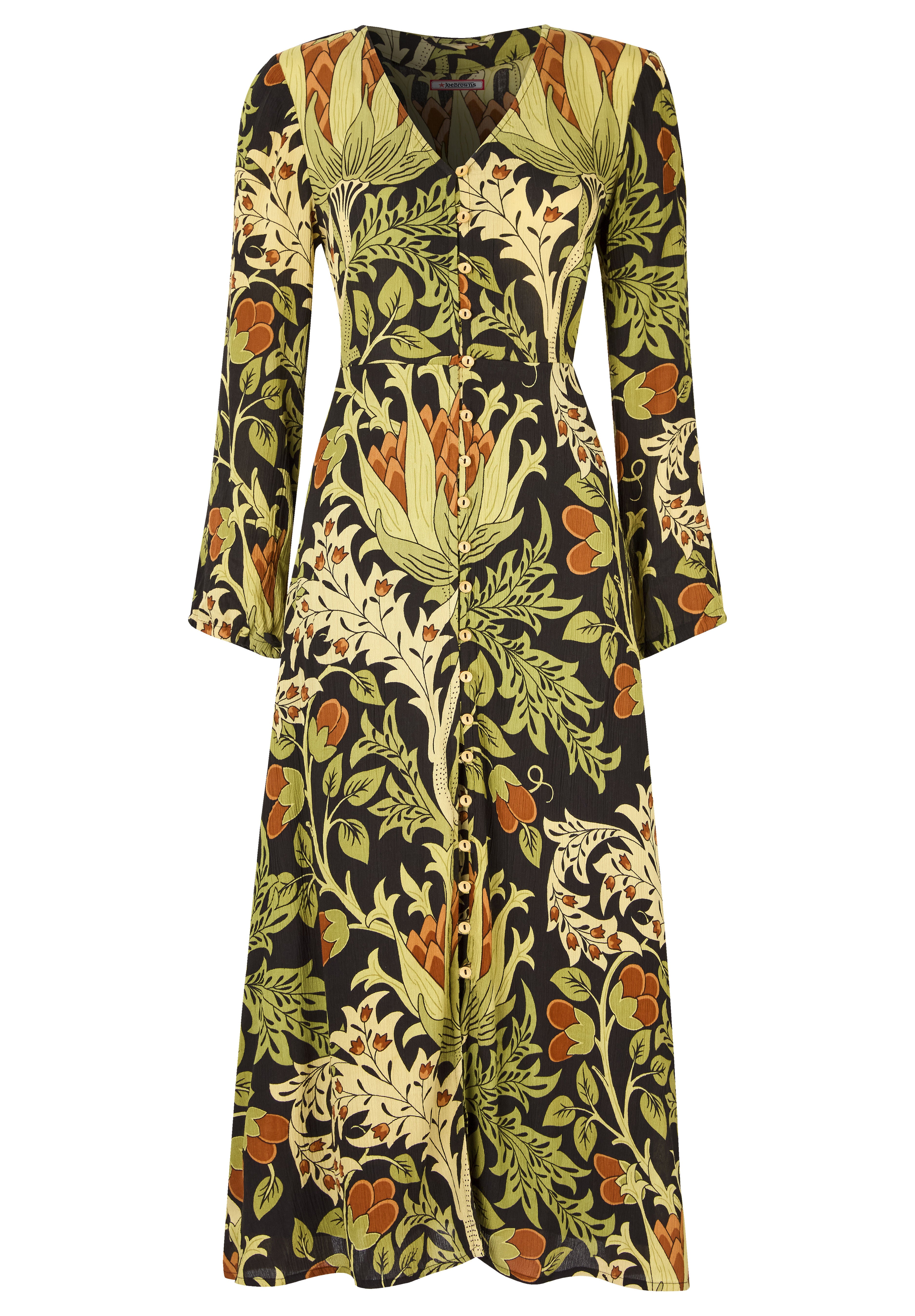 Hippie Midi Dress, VINTAGE ABSTRACT MEADOW, alternate image number 3