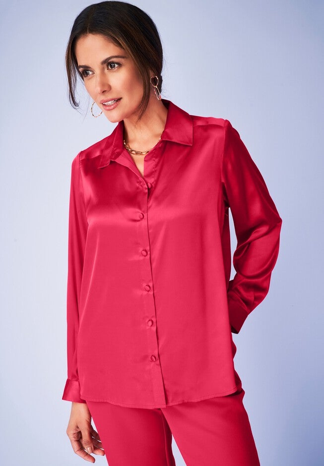 SATIN BOYFRIEND SHIRT, , alternate image number null