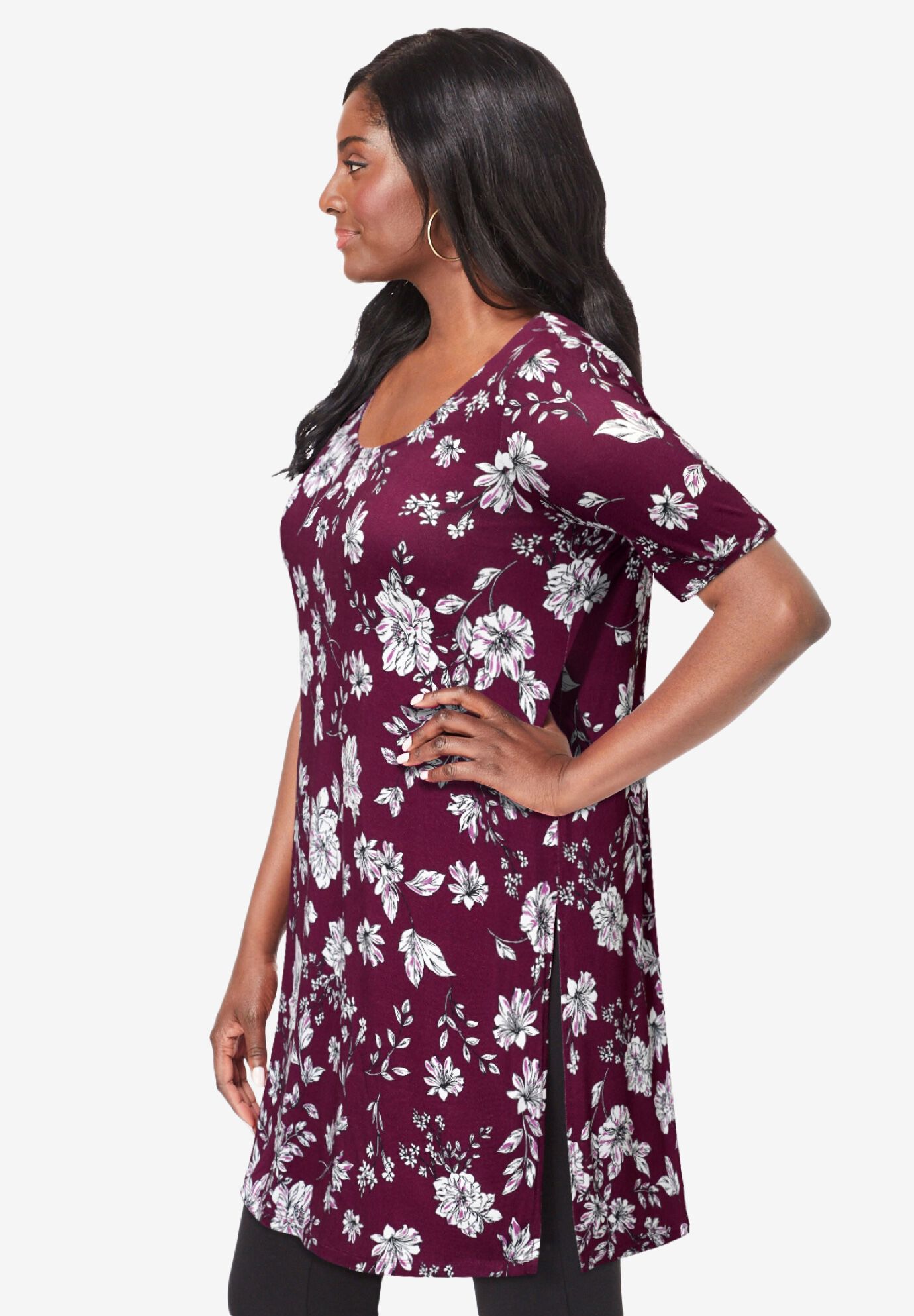 Stretch Mega Knit Tunic, , alternate image number 2