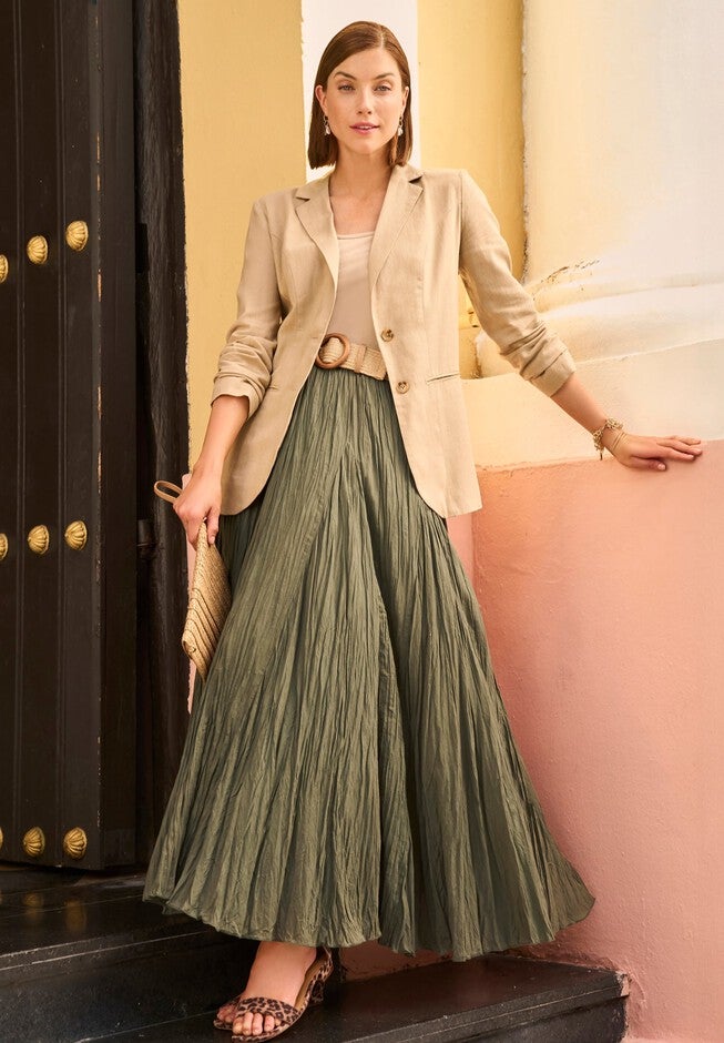 Flowing Crinkled Maxi Skirt Avenue