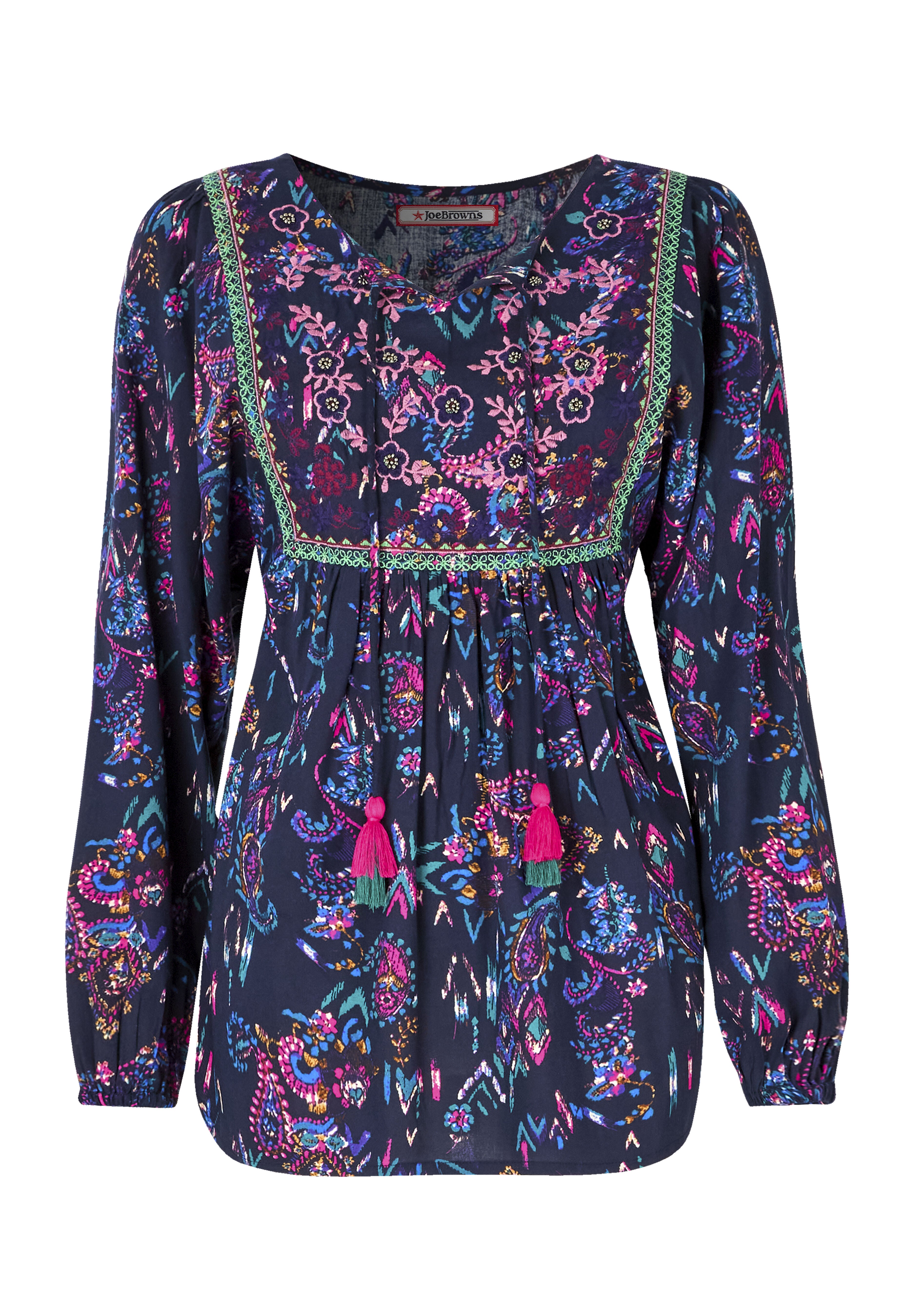 Boho Embroidered Blouse, BOHO MIXED PAISLEY, alternate image number 4
