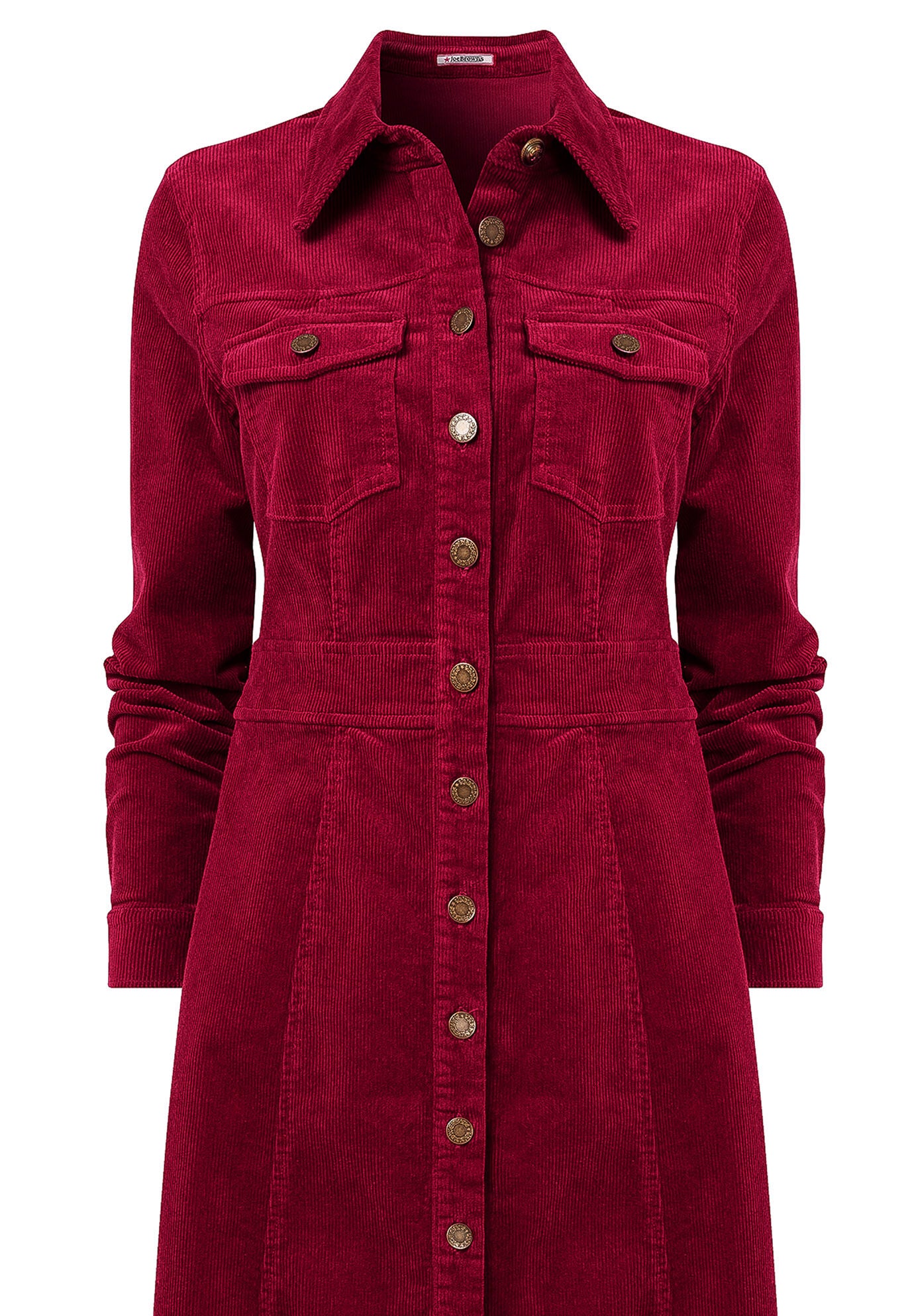 Corduroy Shirt Dress, BURGUNDY, alternate image number 3