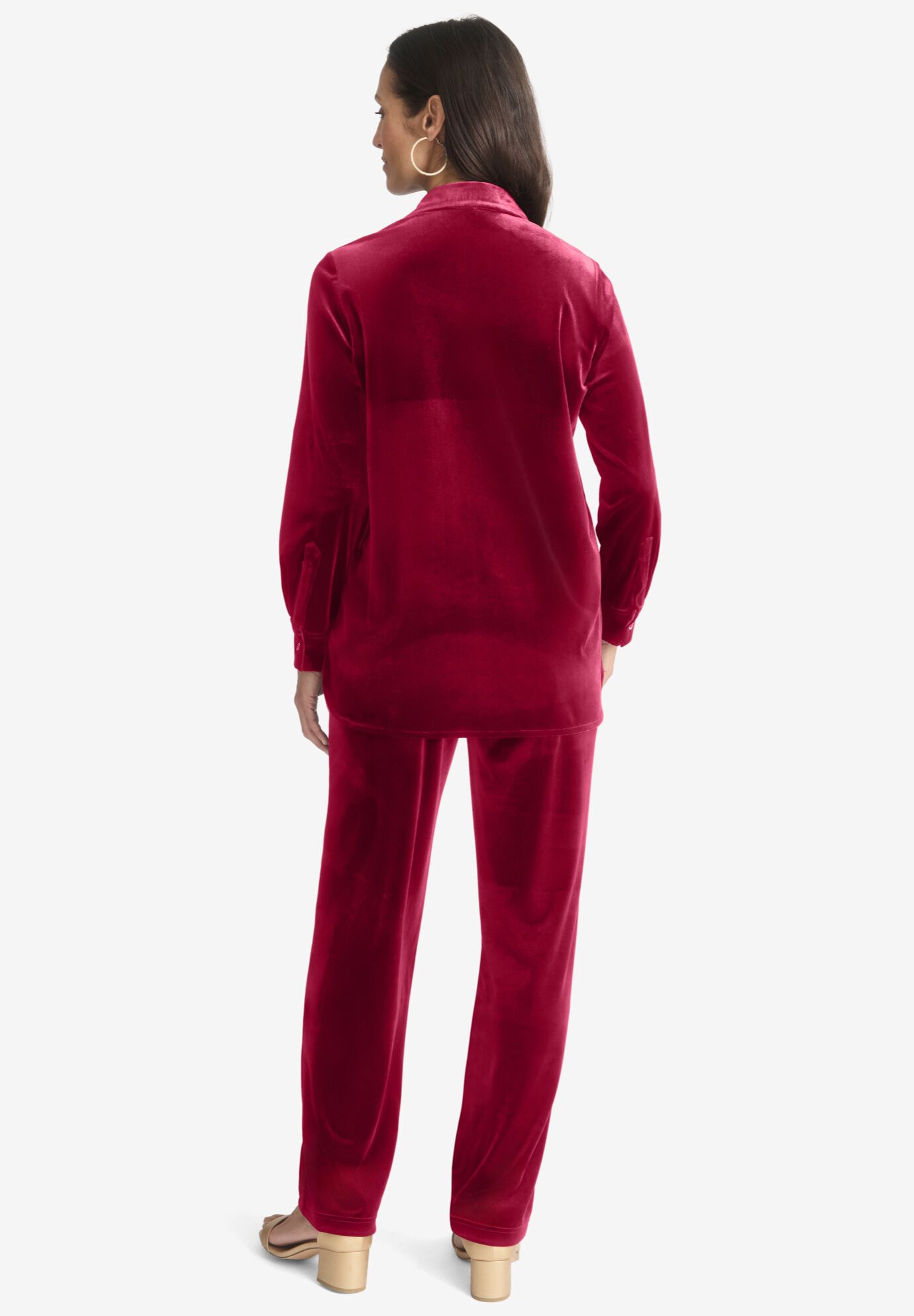 Velour Button 2-Piece Set, BLACK, on-hover image number 1