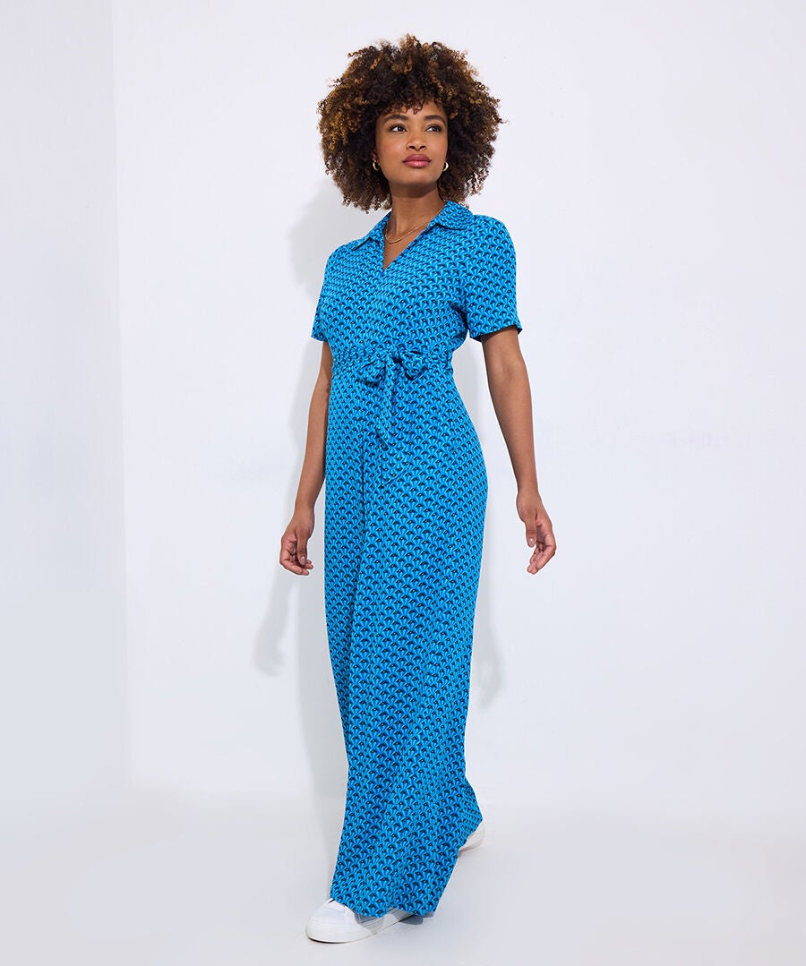 Zip Front Jumpsuit, DIAMOND GEO, alternate image number 3