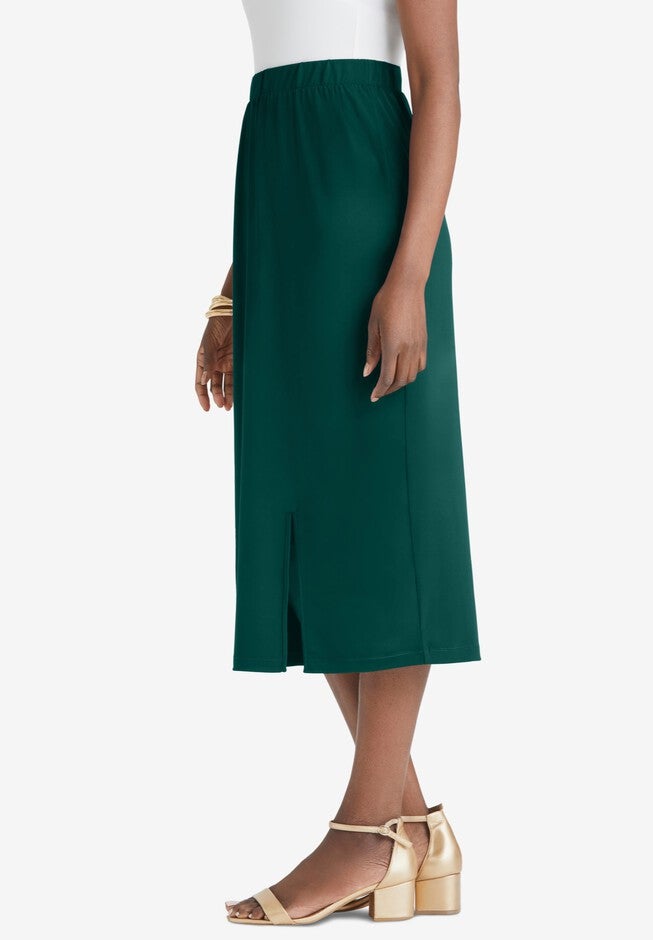Stretch Knit Midi Skirt, , alternate image number null