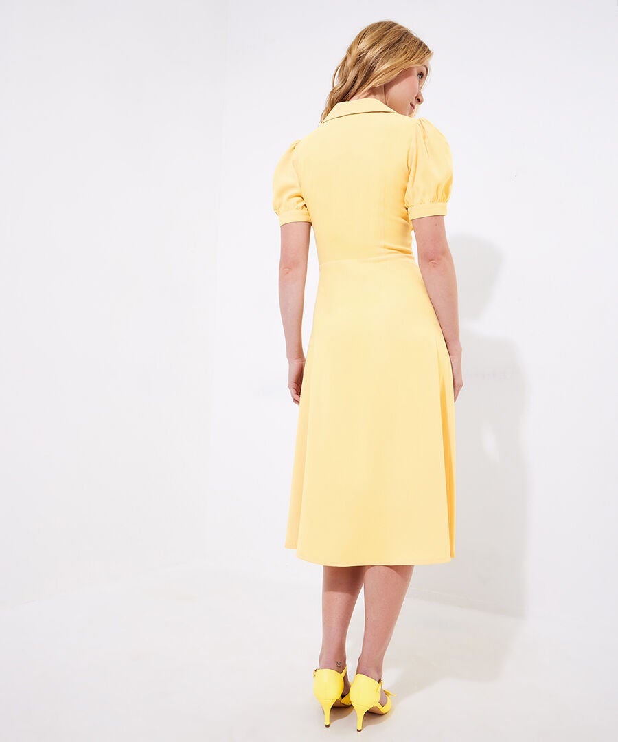 Retro Button Front Midi Dress, BUTTER, alternate image number 2