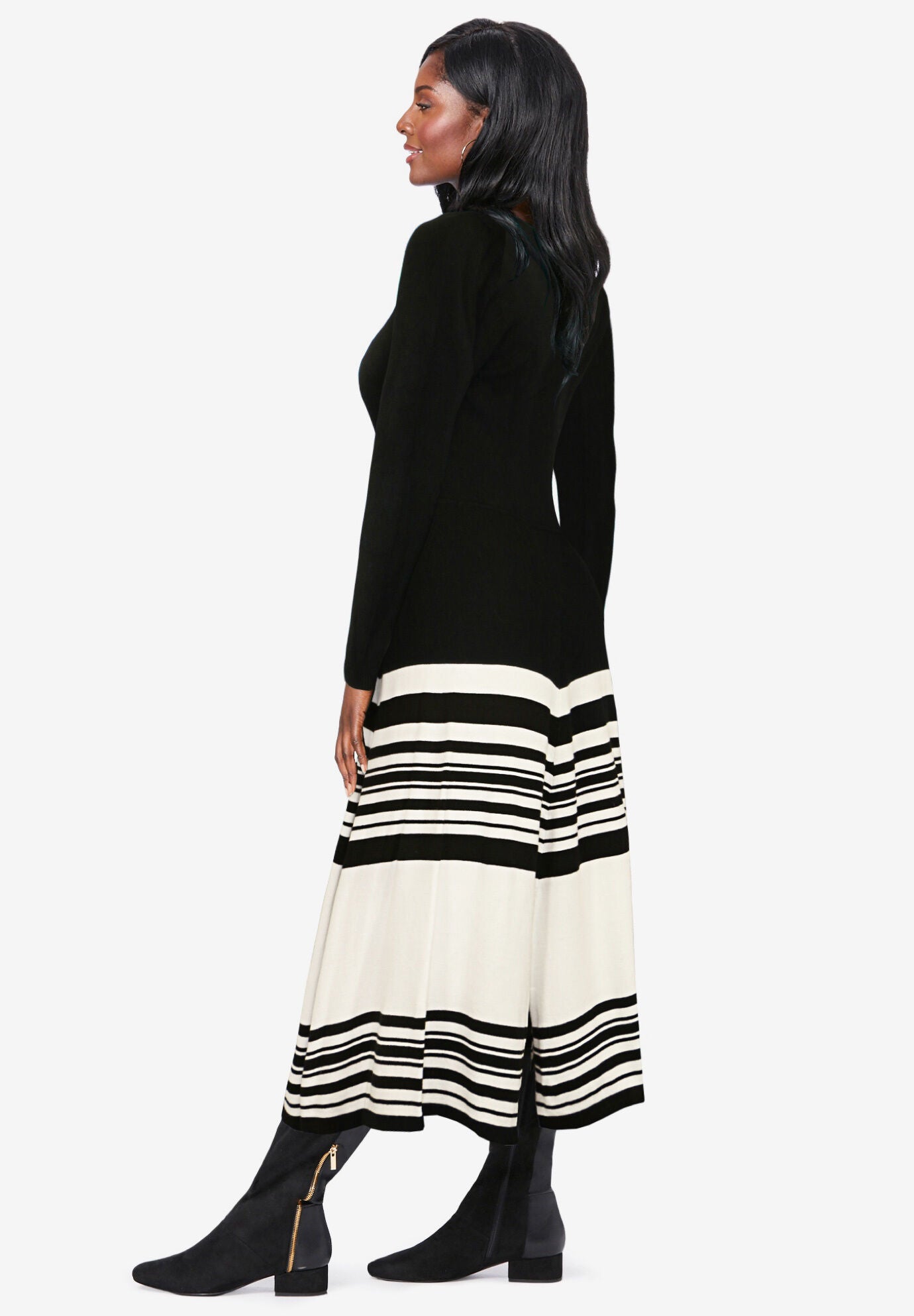 Nei knit set flare dress