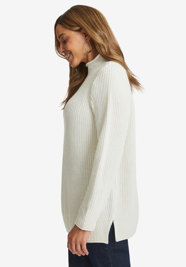 Rollneck Shaker Sweater, , alternate image number null