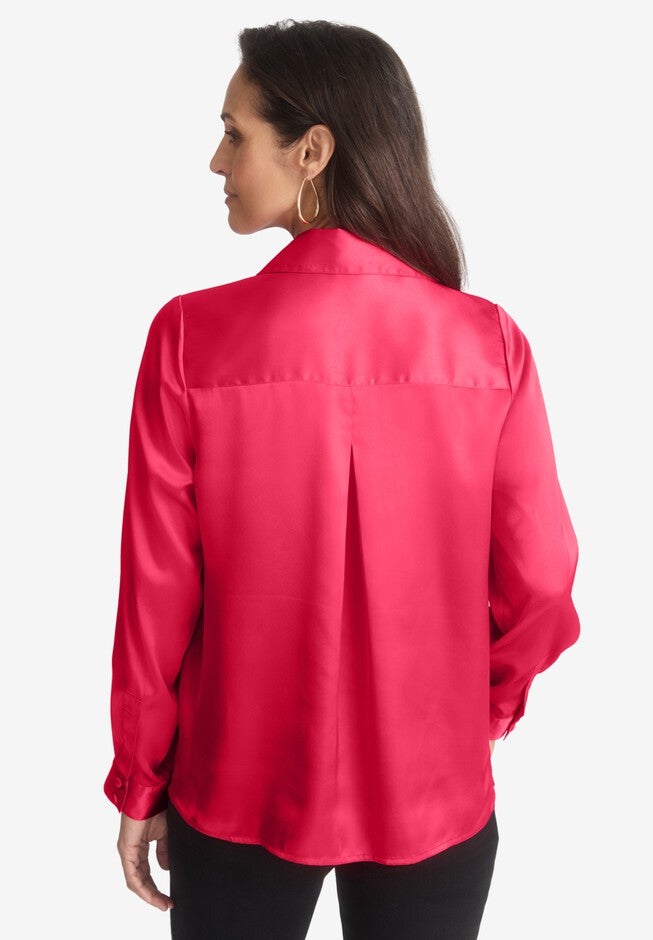 SATIN BOYFRIEND SHIRT, , on-hover image number null