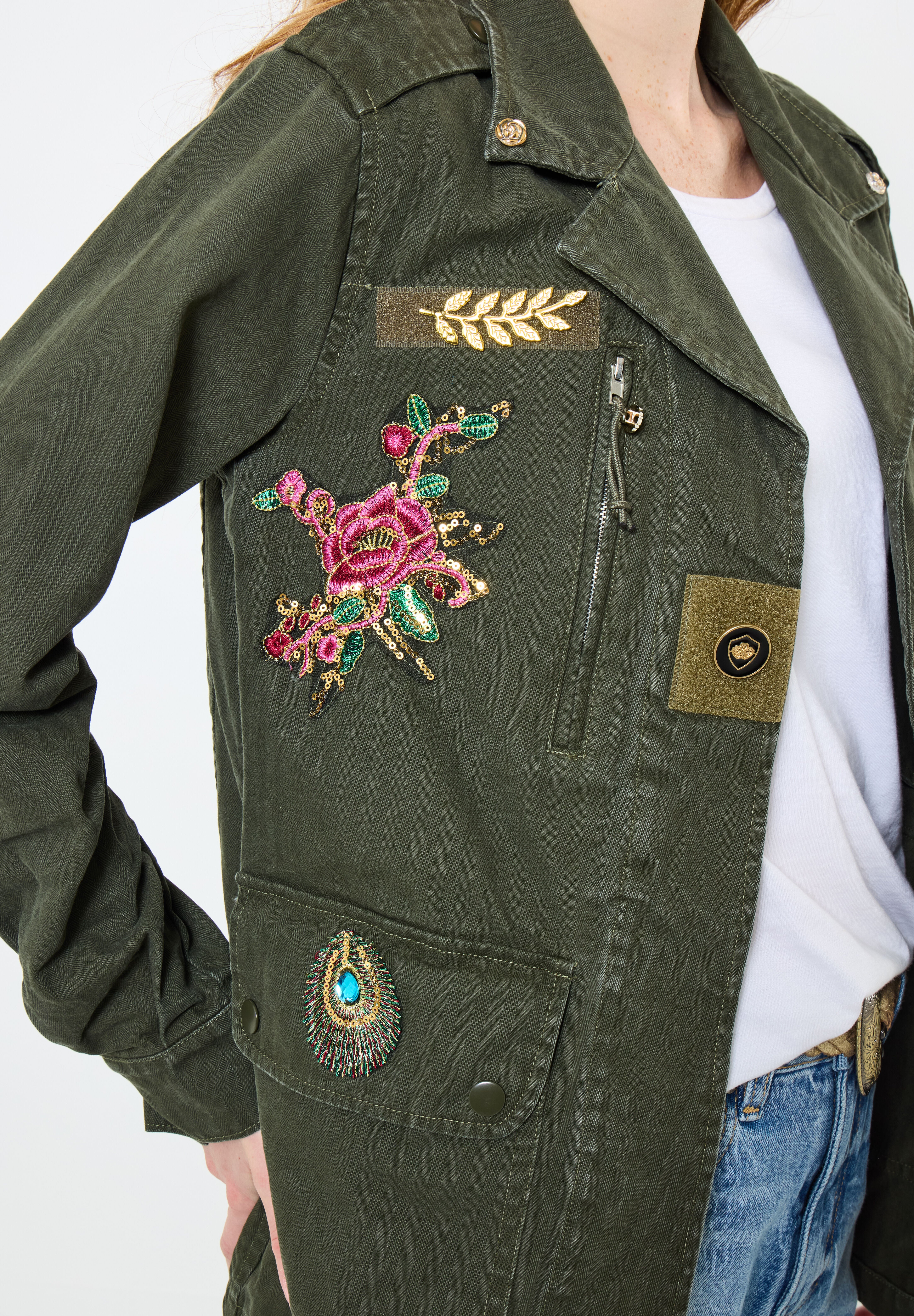 Military Cargo Jacket, ARMY GREEN, alternate image number 2