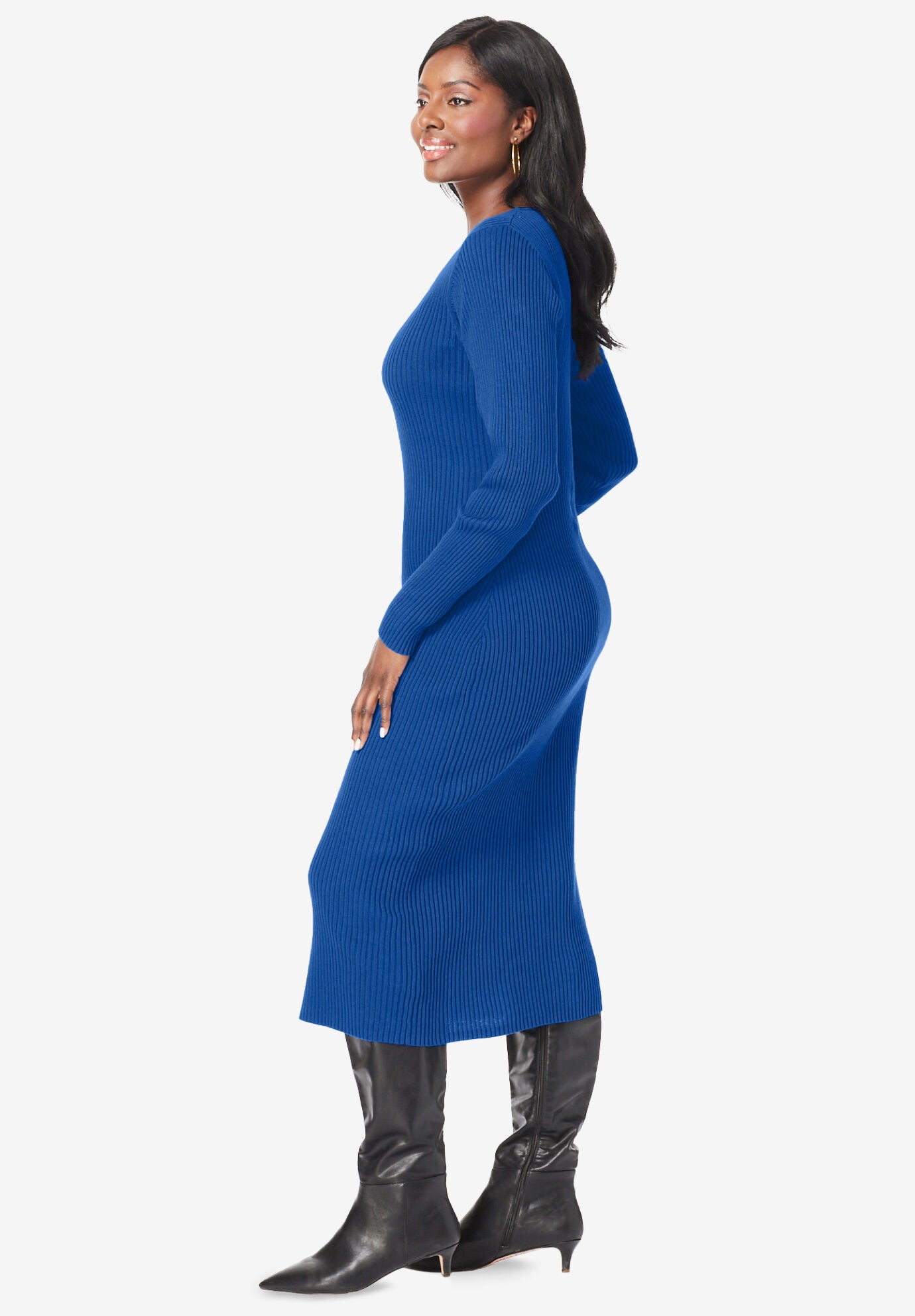 Scoop Neck Sweater Dress Avenue