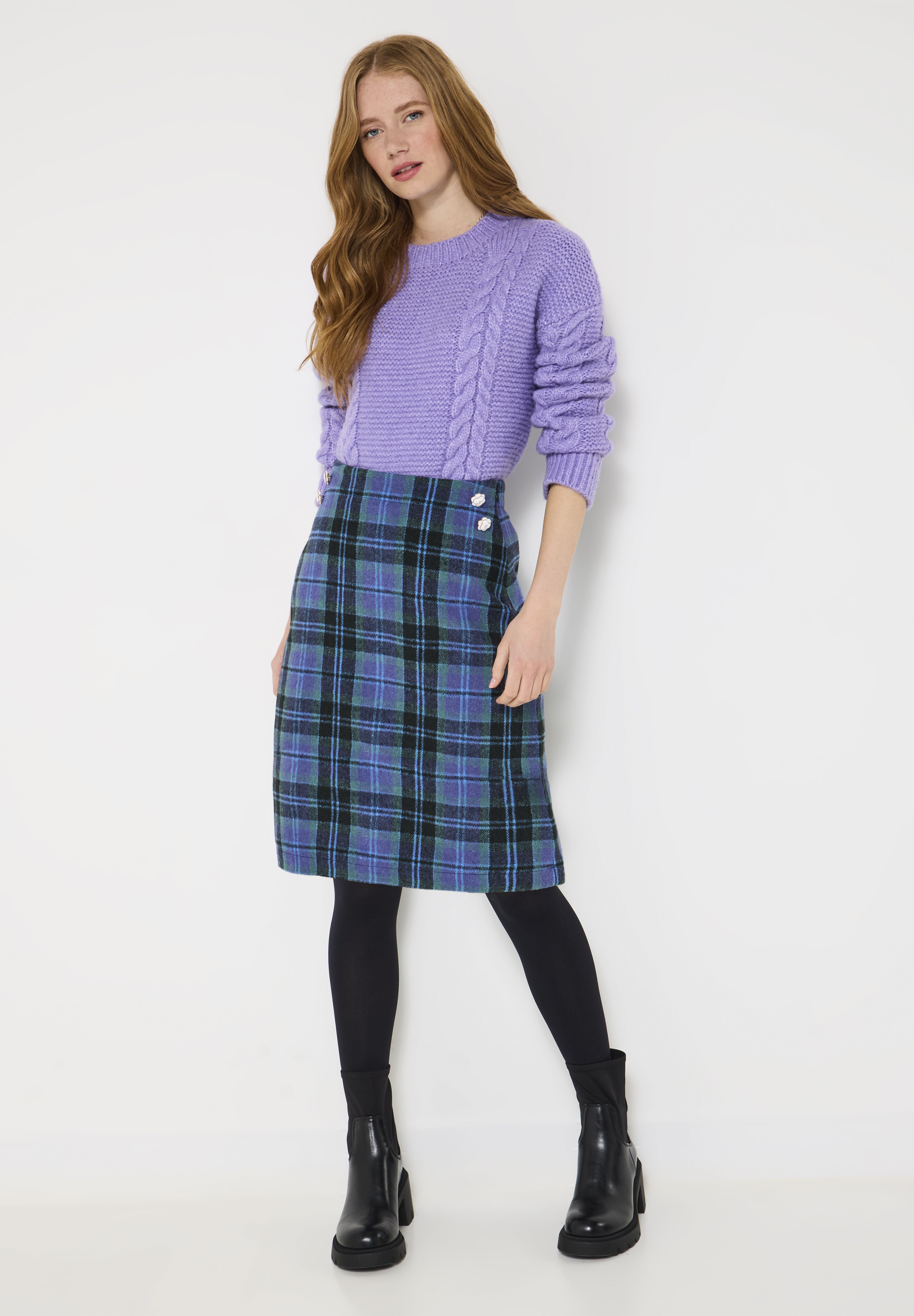 Mini Plaid Skirt, ELECTRIC MEGA PLAID, alternate image number 4