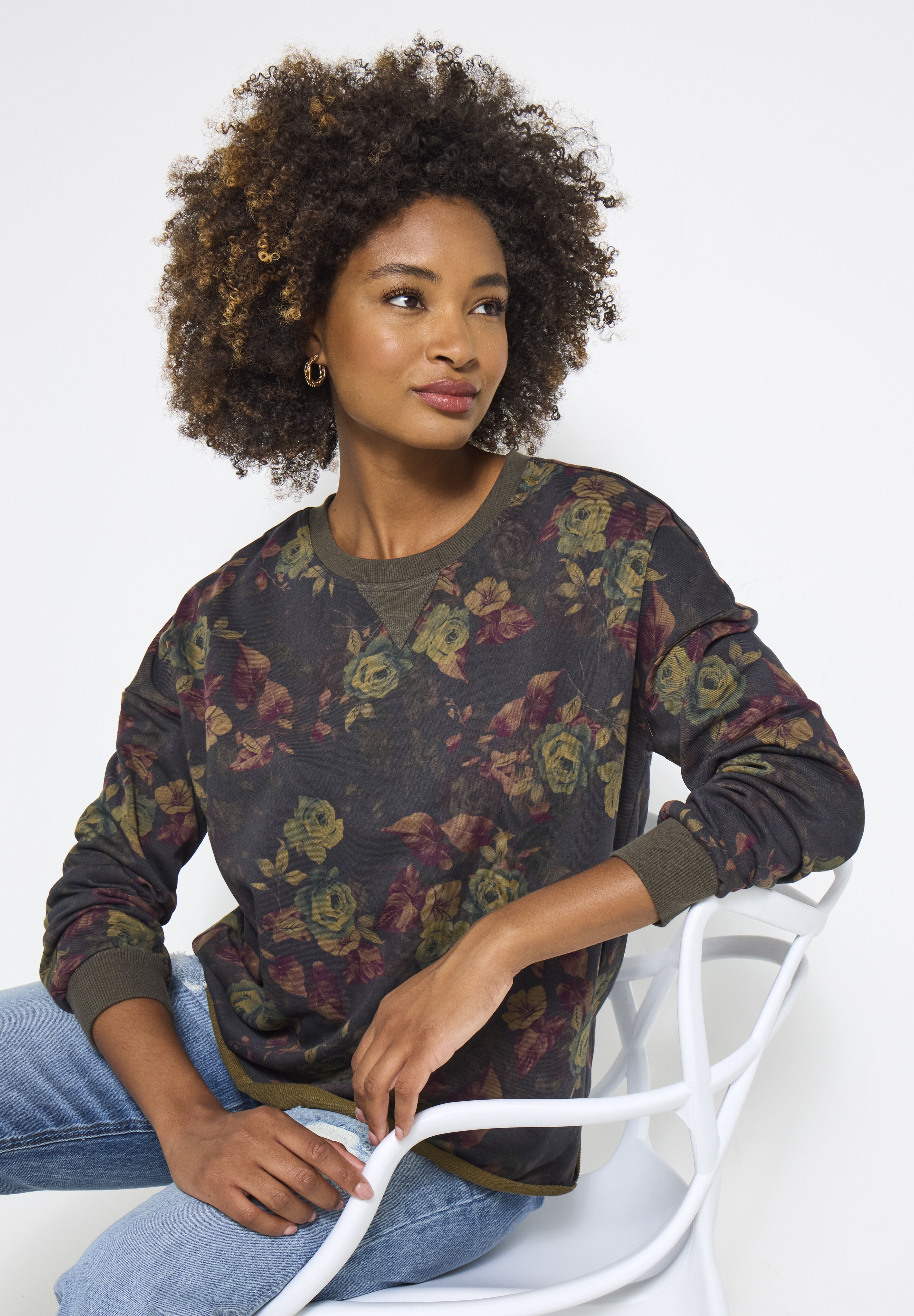 Weekend Crew Neck Pullover, HAZY GARDEN FLORAL, alternate image number 4