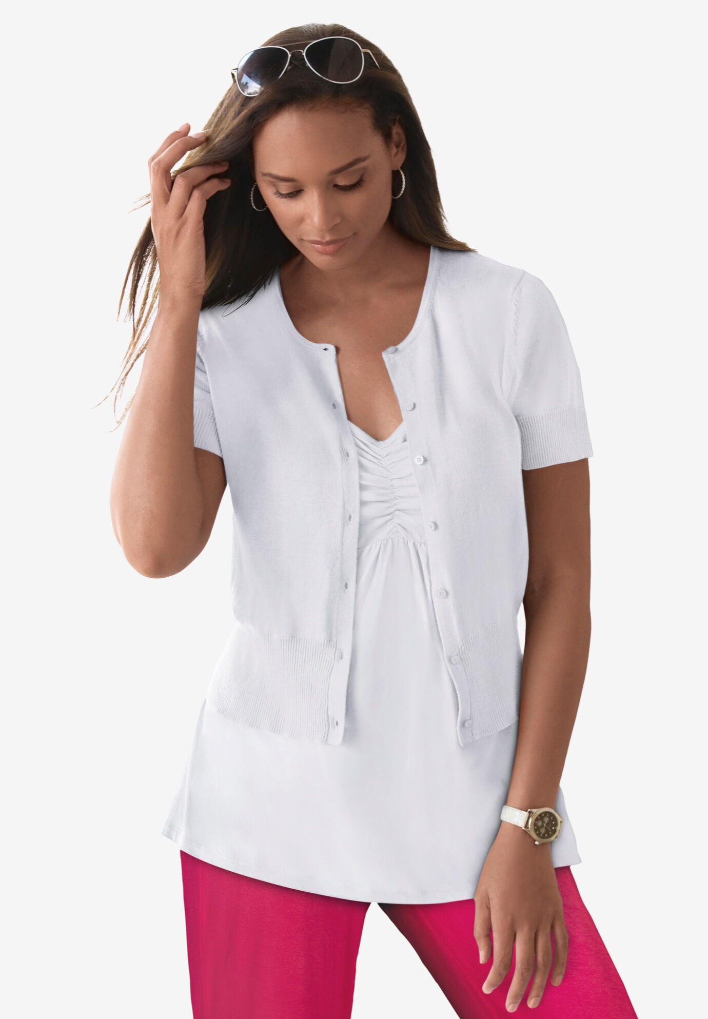 Jewel-Neck Shrug, , alternate image number 3