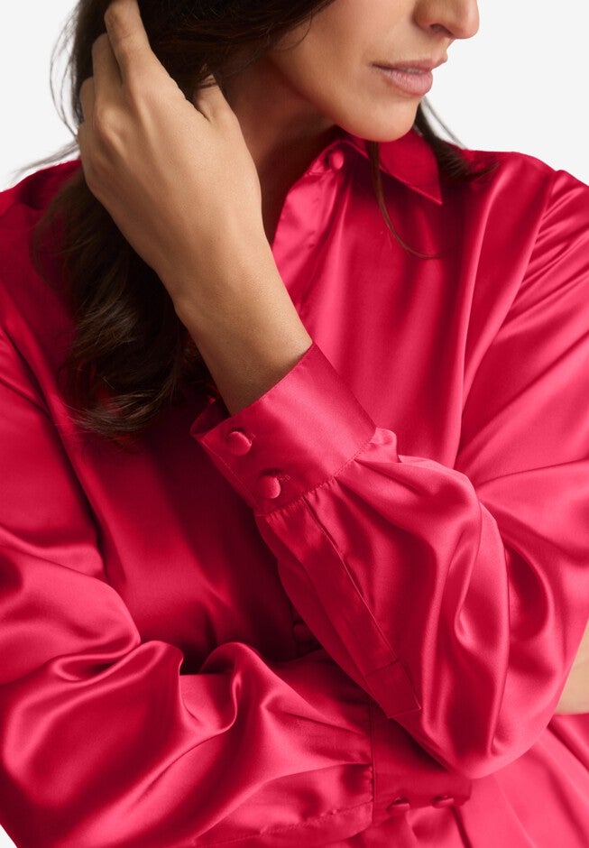 SATIN BOYFRIEND SHIRT, , alternate image number null