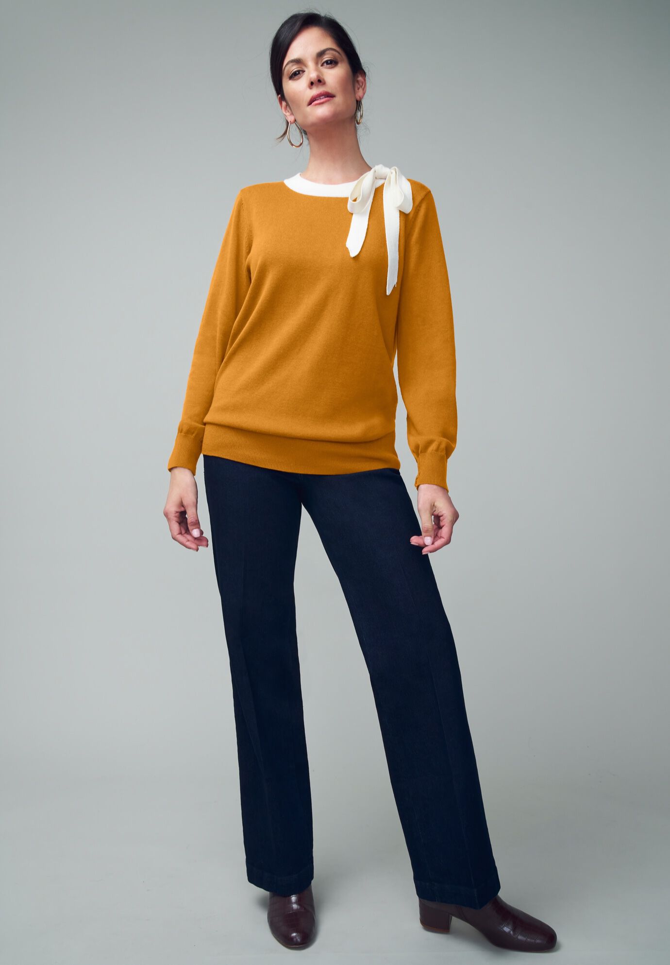 Tie-Neck Sweater, , alternate image number 4