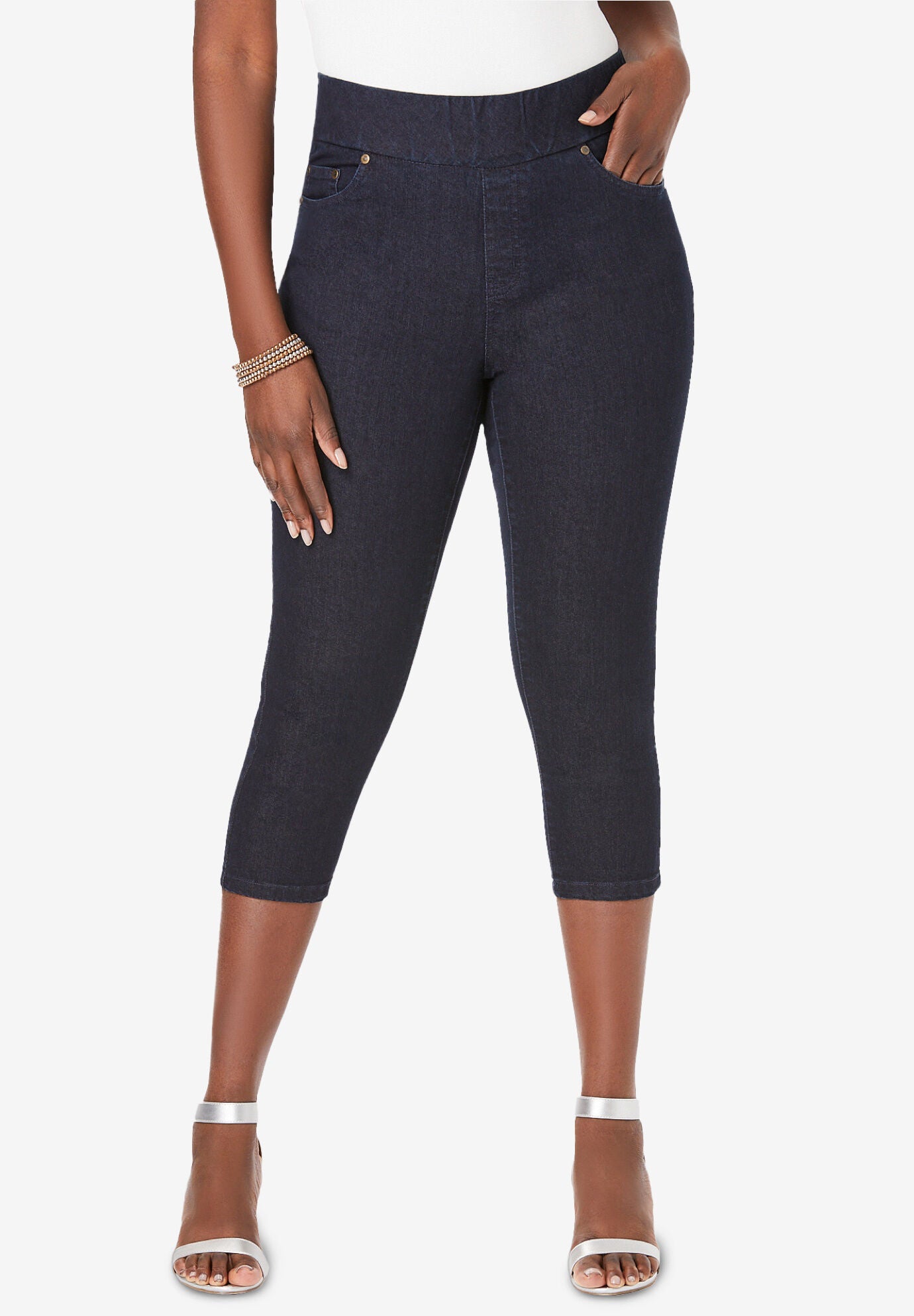 Comfort Waist Stretch Denim Capris Avenue