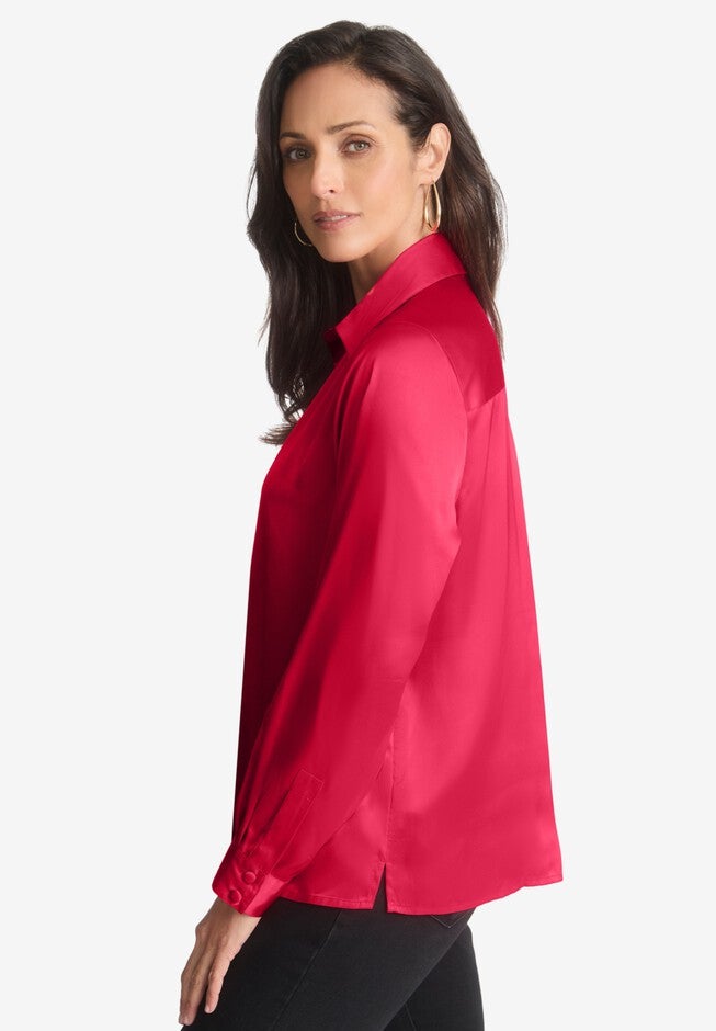 SATIN BOYFRIEND SHIRT, , alternate image number null