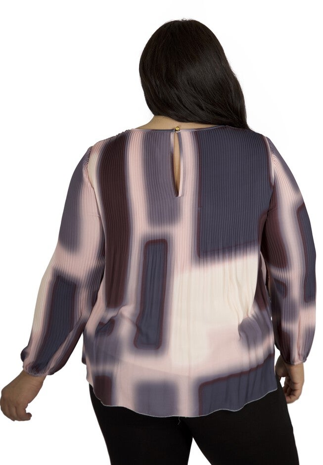 Pleated Blouse, PRINT, on-hover image number 1