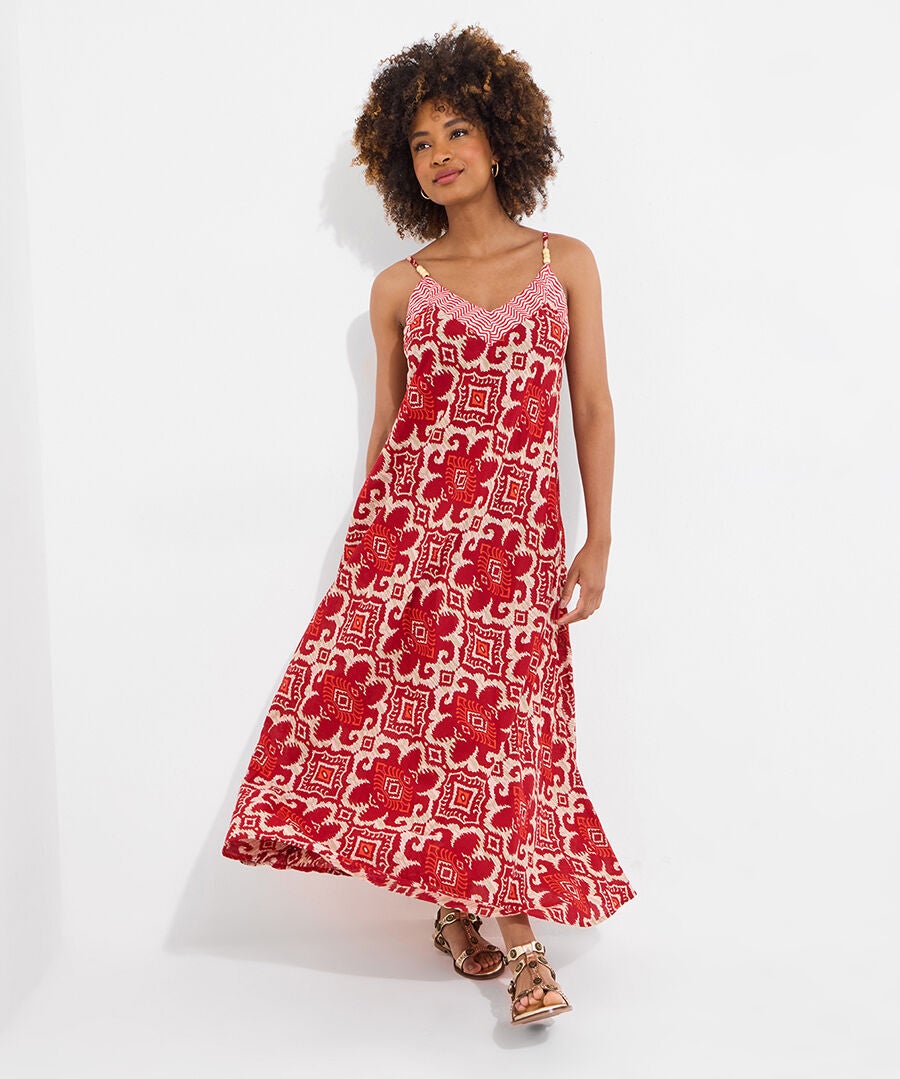 Sleeveless Bold Maxi Dress, MEGA BOHO MEDALLION, hi-res image number 0