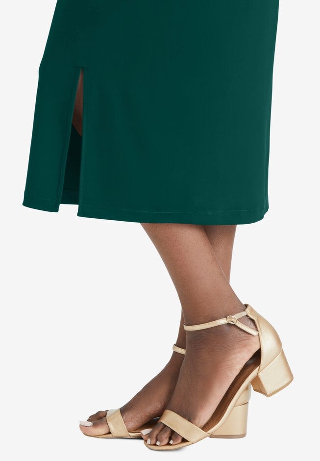 Stretch Knit Midi Skirt, , alternate image number null