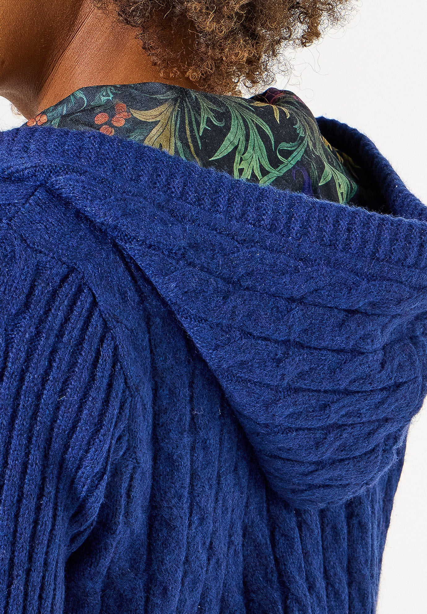 Cable Zip Hoodie, NAVY, alternate image number 3