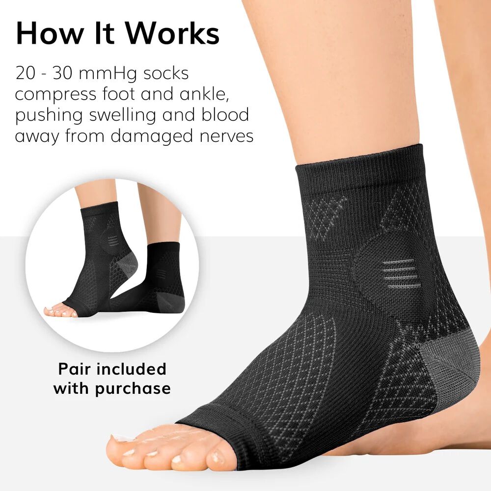 Neuropathy Socks &ndash; 3 Pack, BLACK, alternate image number 2
