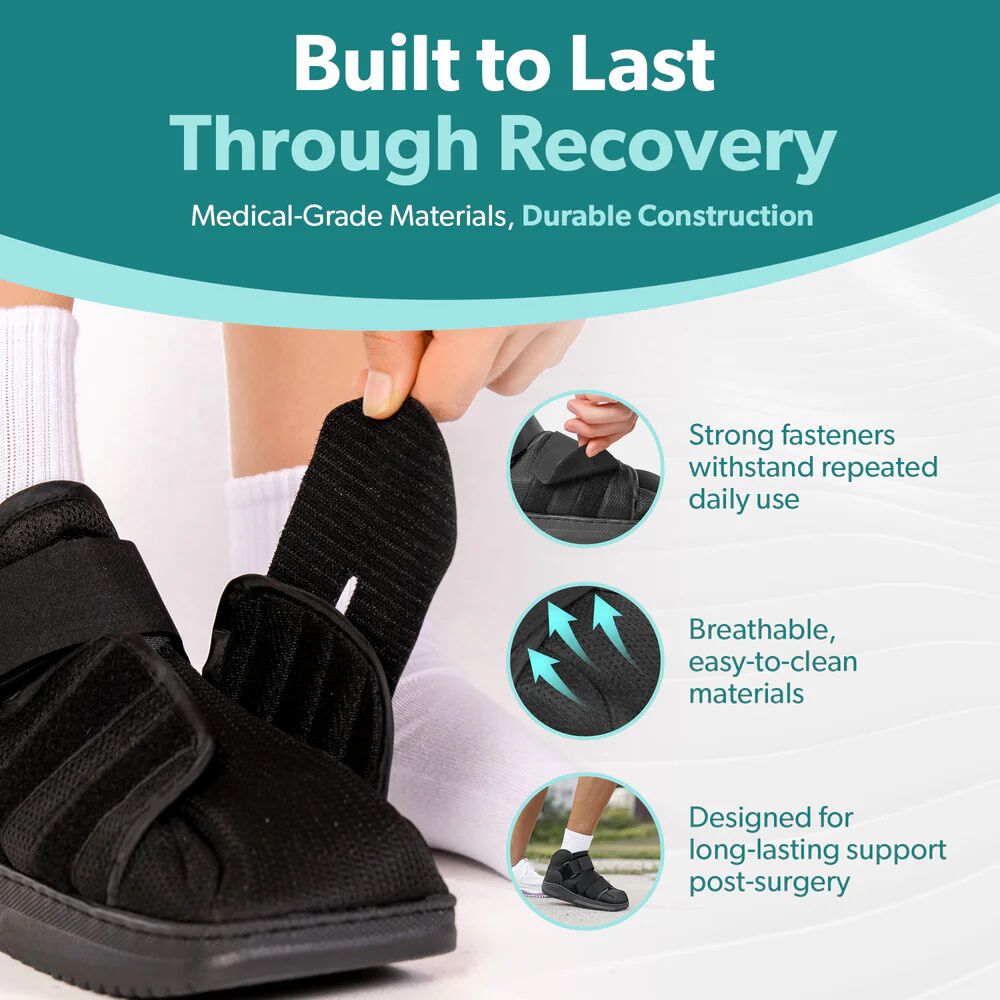 Closed Toe Medical Walking Shoe, BLACK, alternate image number 6