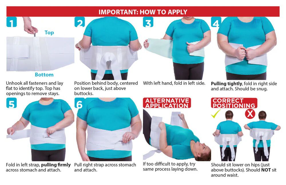 Lower Back Pain Brace, WHITE, alternate image number 6