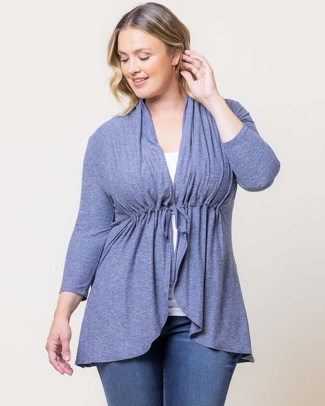 Sunset Stroll Cardigan, Heather Indigo, alternate image number null